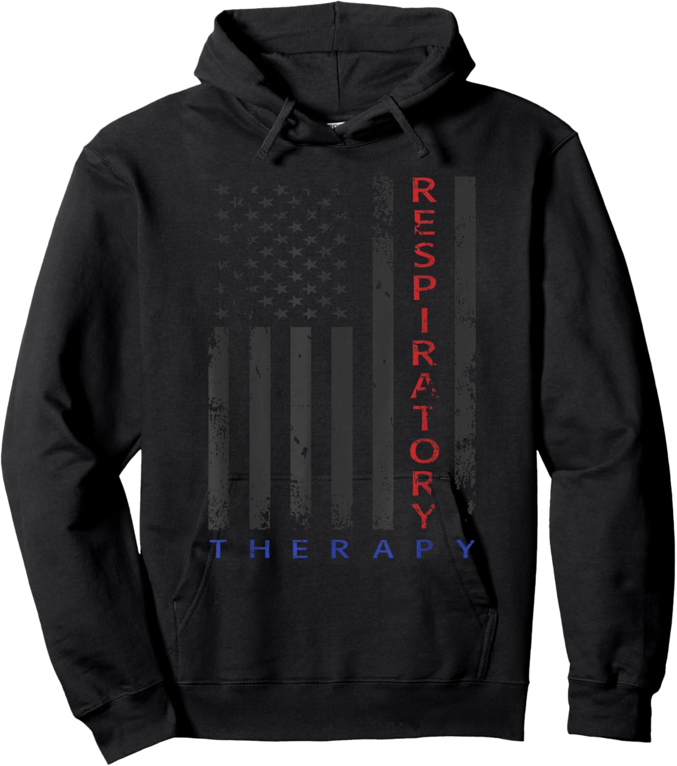 Respiratory Therapy - Patriotic American Flag - RRT - RT Men Hoodie - Hoodie | Black
