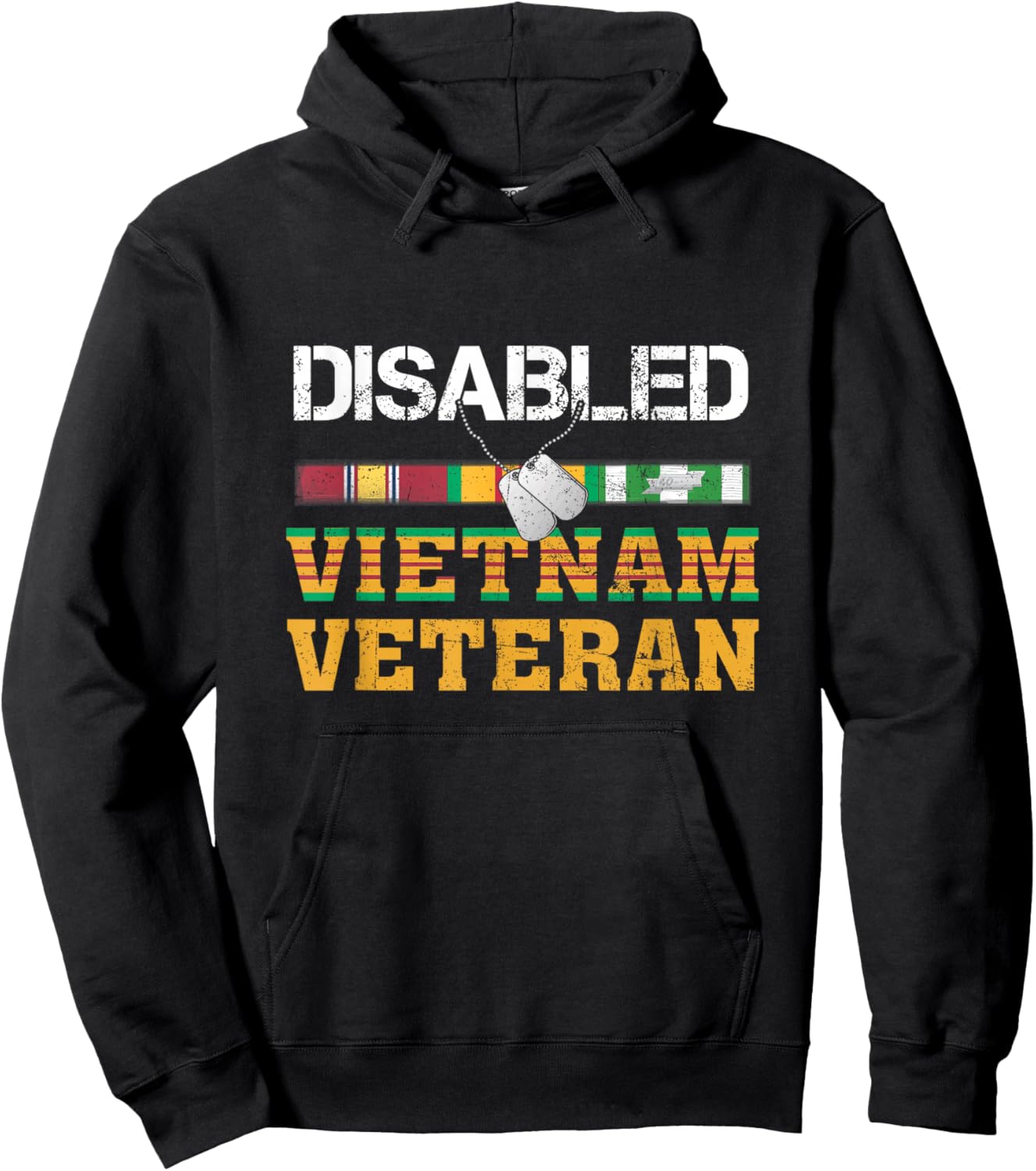Proud Disabled Vietnam Veteran US Vet Soldier Military Hoodie - Hoodie | Black