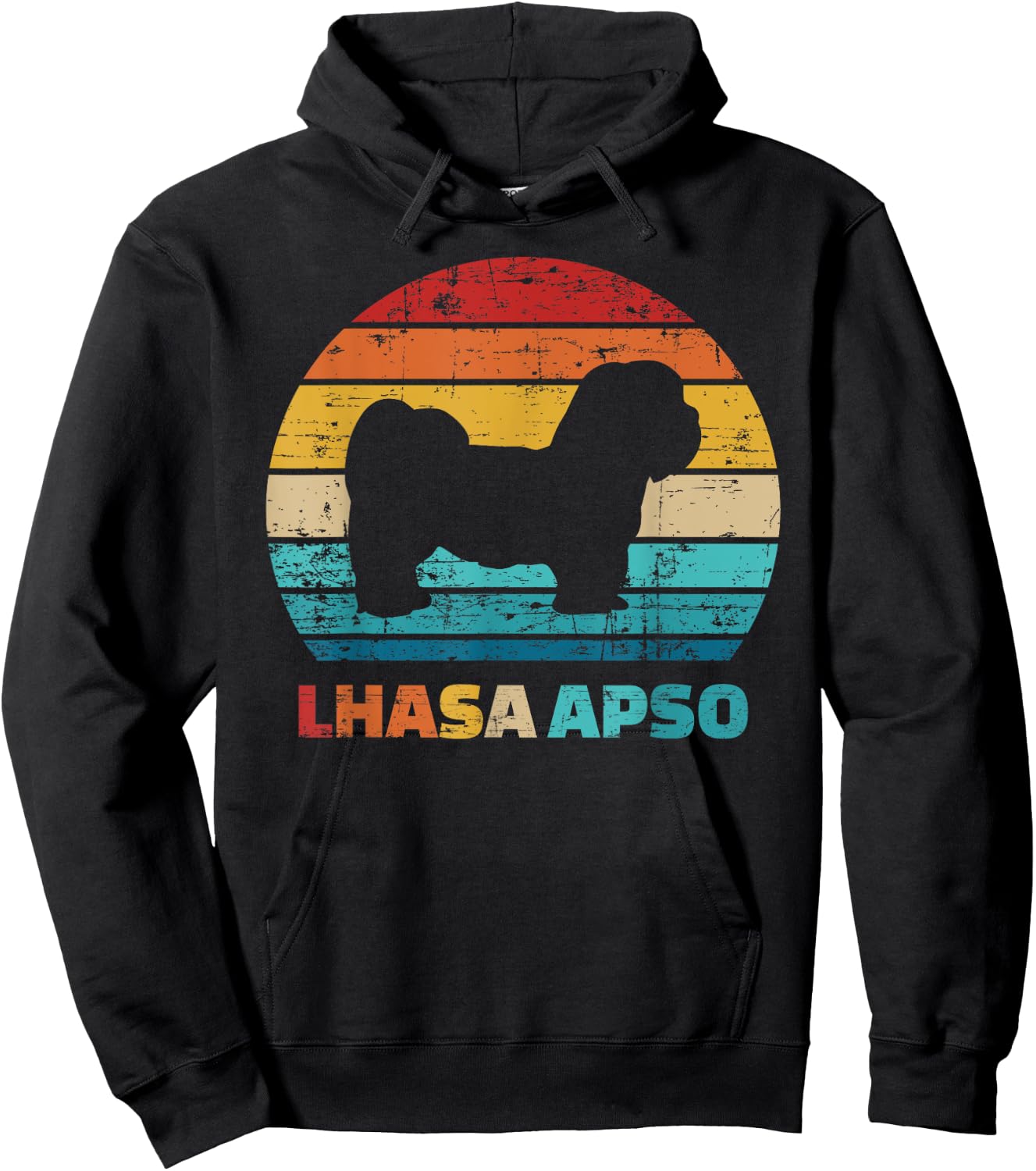 Lhasa Apso vintage retro Hoodie - Hoodie | Black