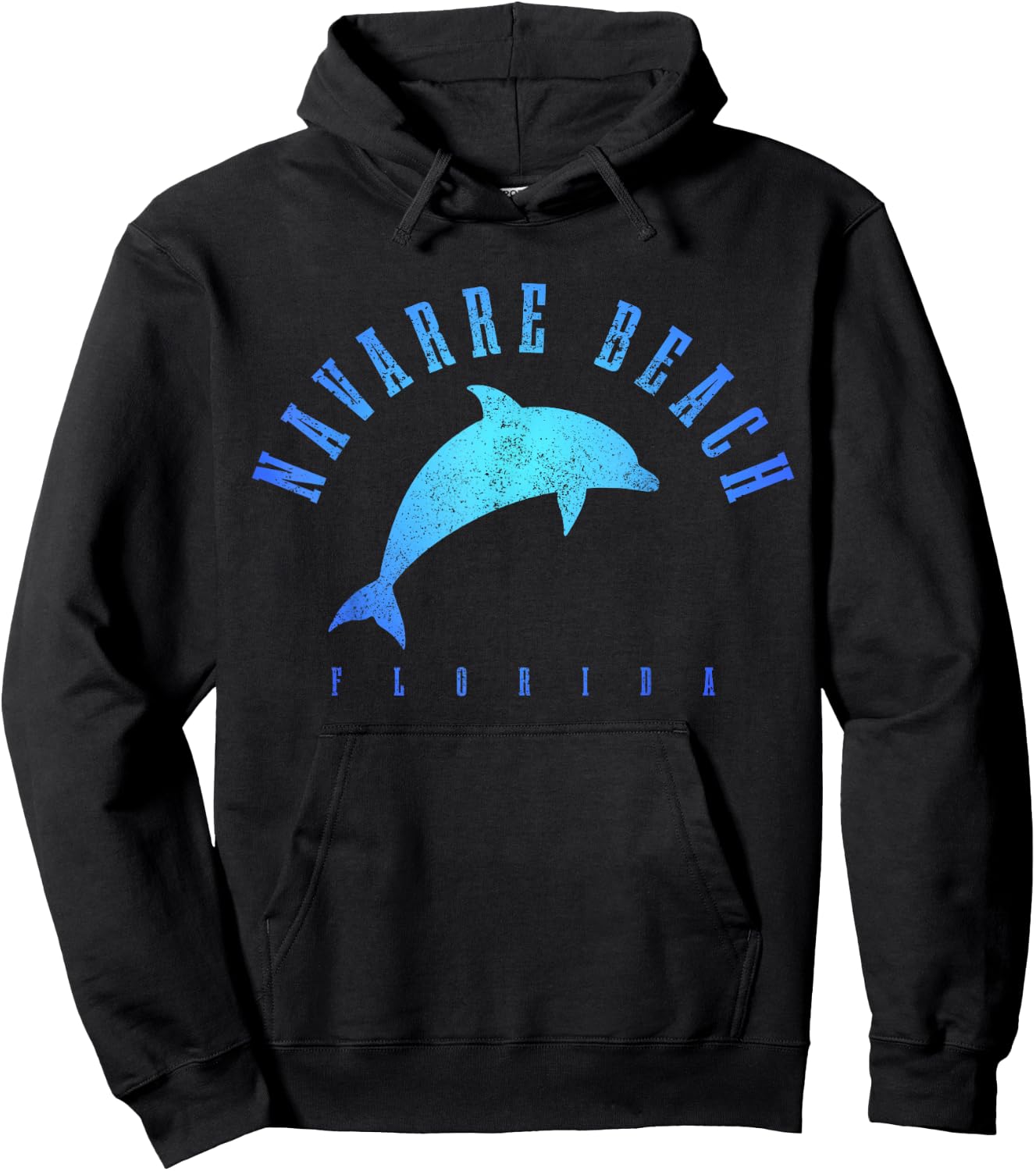 Navarre Beach Florida FL Vintage Dolphin Vacation Hoodie - Hoodie | Black
