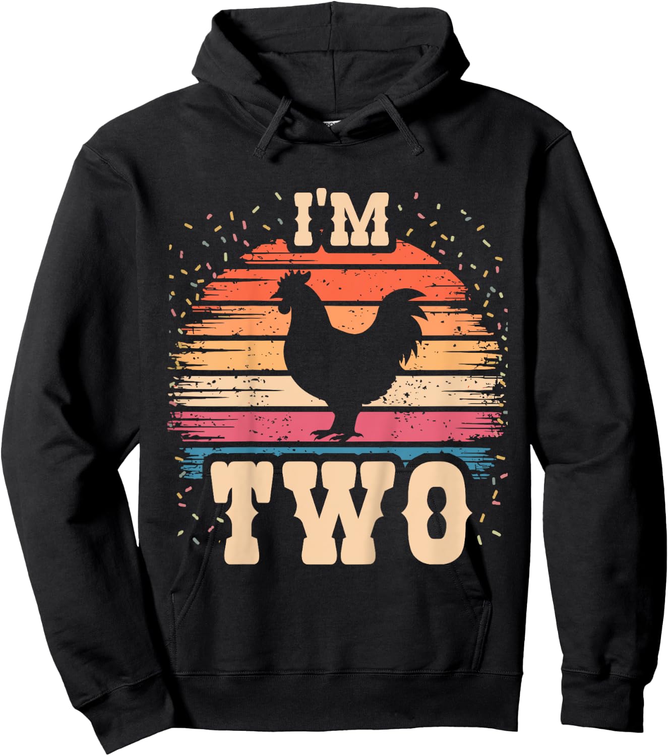 Chicken 2 Year Old Birthday Boy Girl 2nd Chicken Birthday Hoodie - Hoodie | Black