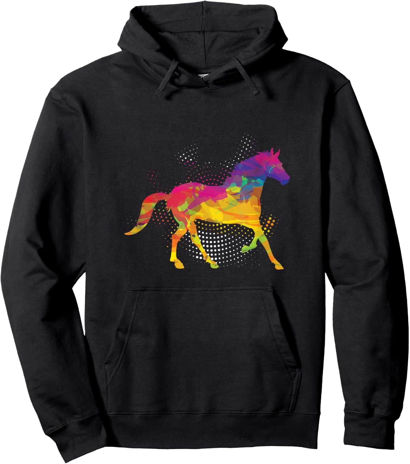 Horse Lover Equestrian Horse Jockey Fan Polygon Animal Lover Hoodie - Hoodie | Black