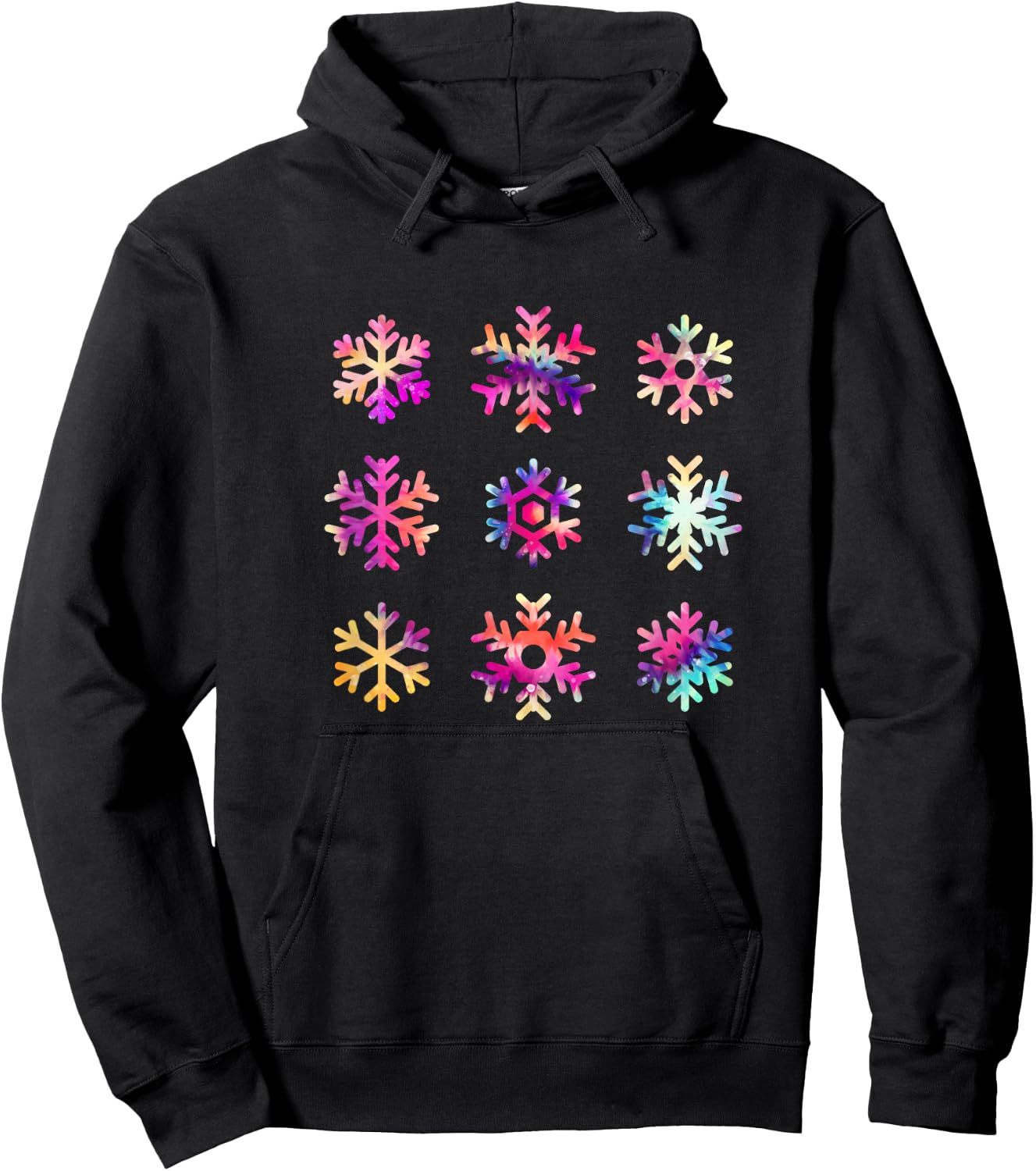 Tie Dye Snowflakes Christmas Hippy Costume Hoodie - Hoodie | Black