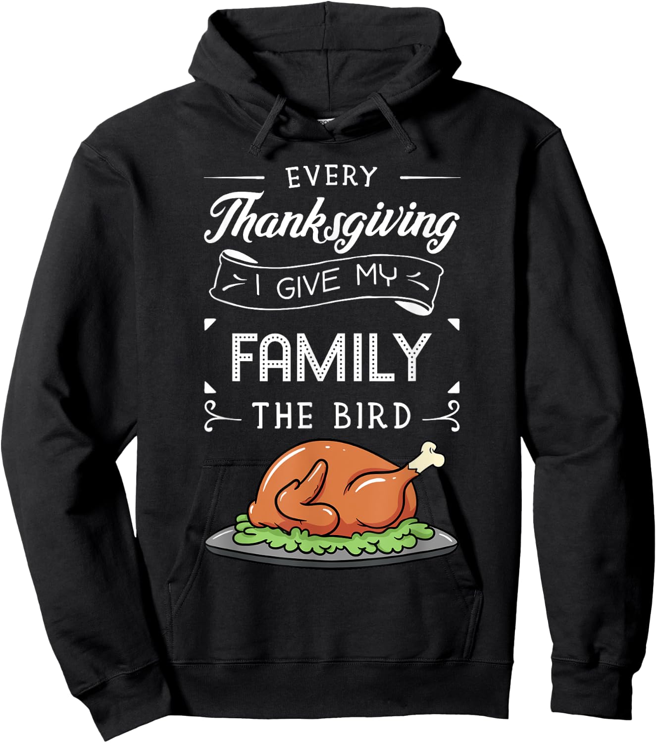 Thanksgiving Turkey Holiday Feast Harvest Blessing Gift Hoodie - Hoodie | Black