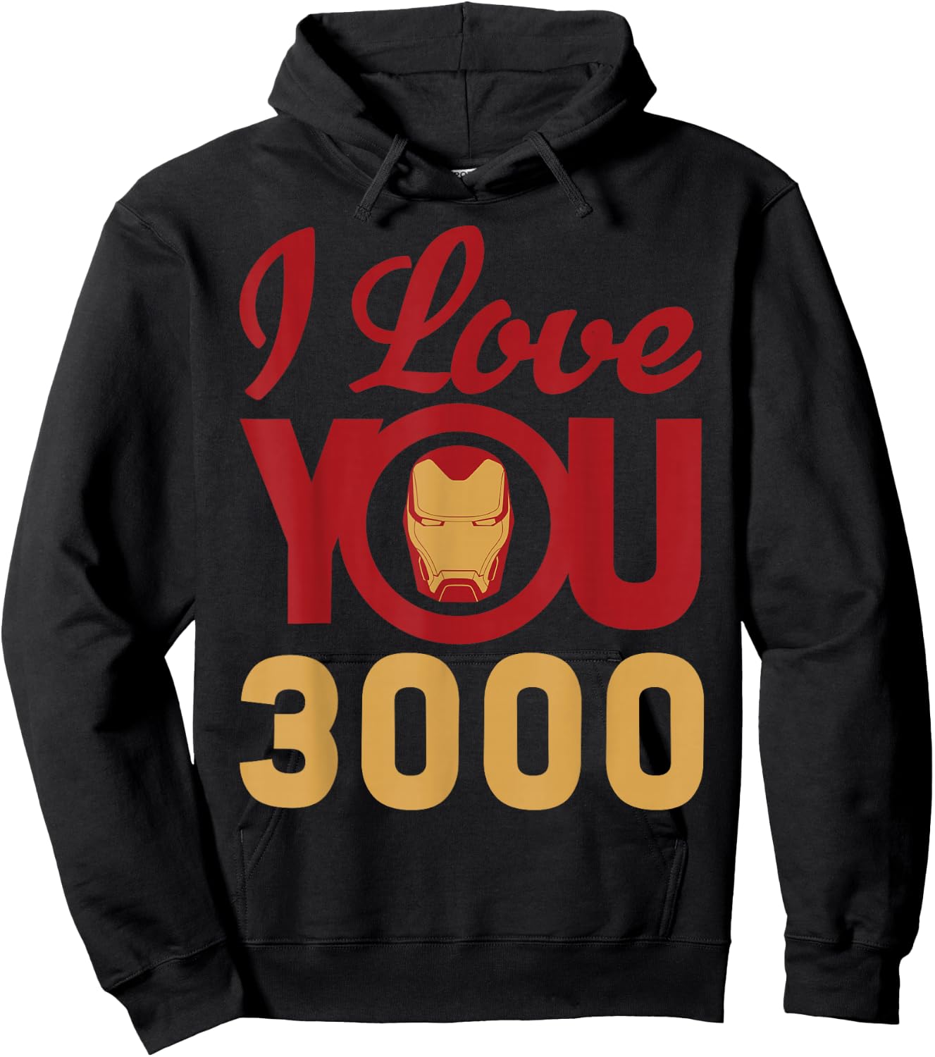 Marvel Avengers Endgame Iron Man I Love You 3000 Helmet Logo Hoodie - Hoodie | Black