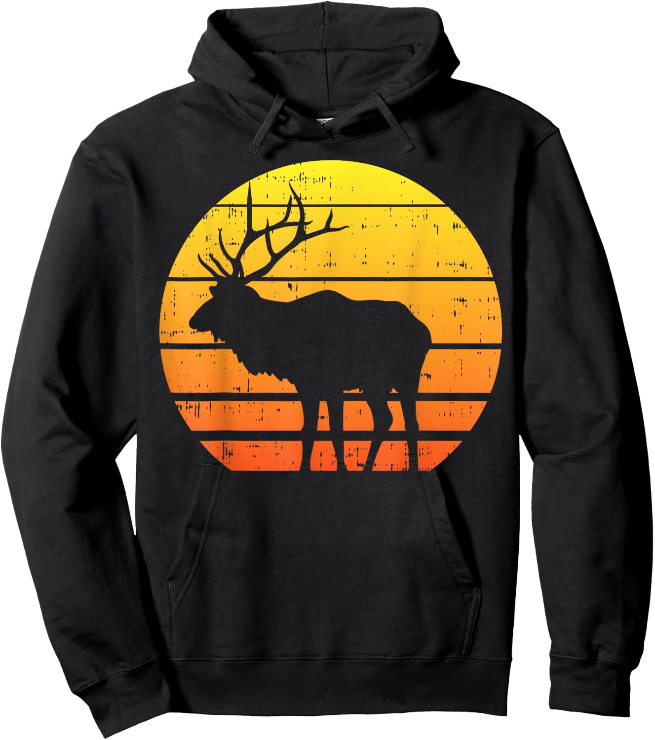 Deer Sunset Elk Buck Hunting Archery Hunter Archer Gift Hoodie - Hoodie | Black