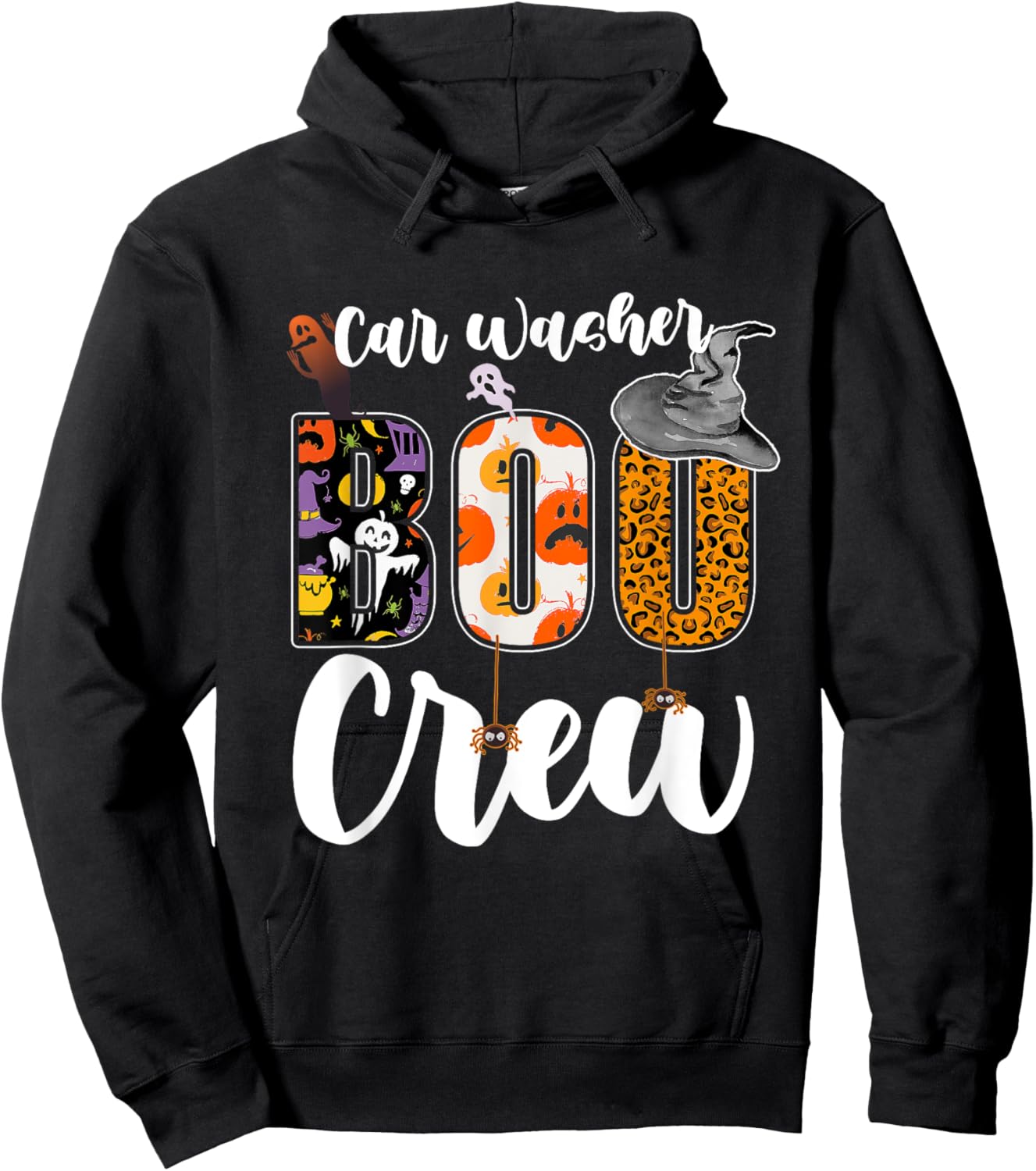 Car Washer Boo Crew Halloween Matching Carwash Hoodie - Hoodie | Black