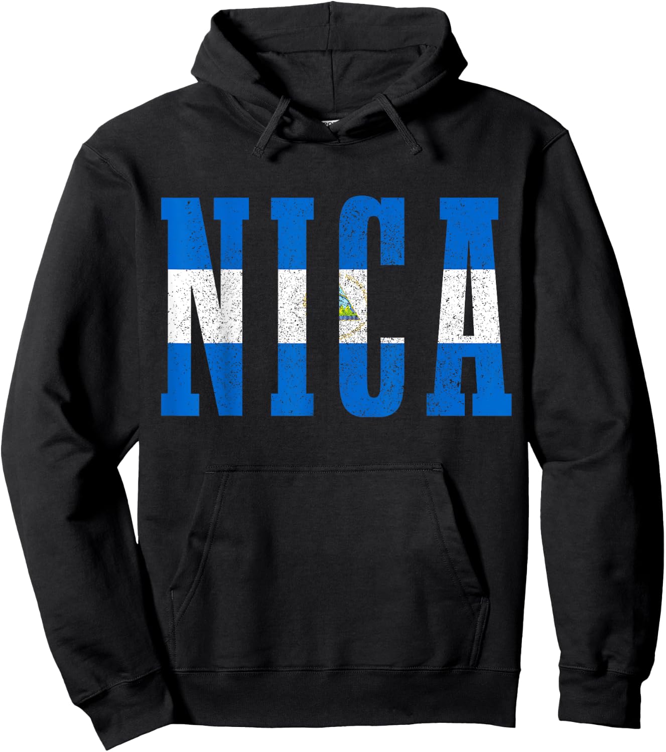 Nicaragua Flag Vintage Souvenir Hoodie - Hoodie | Black