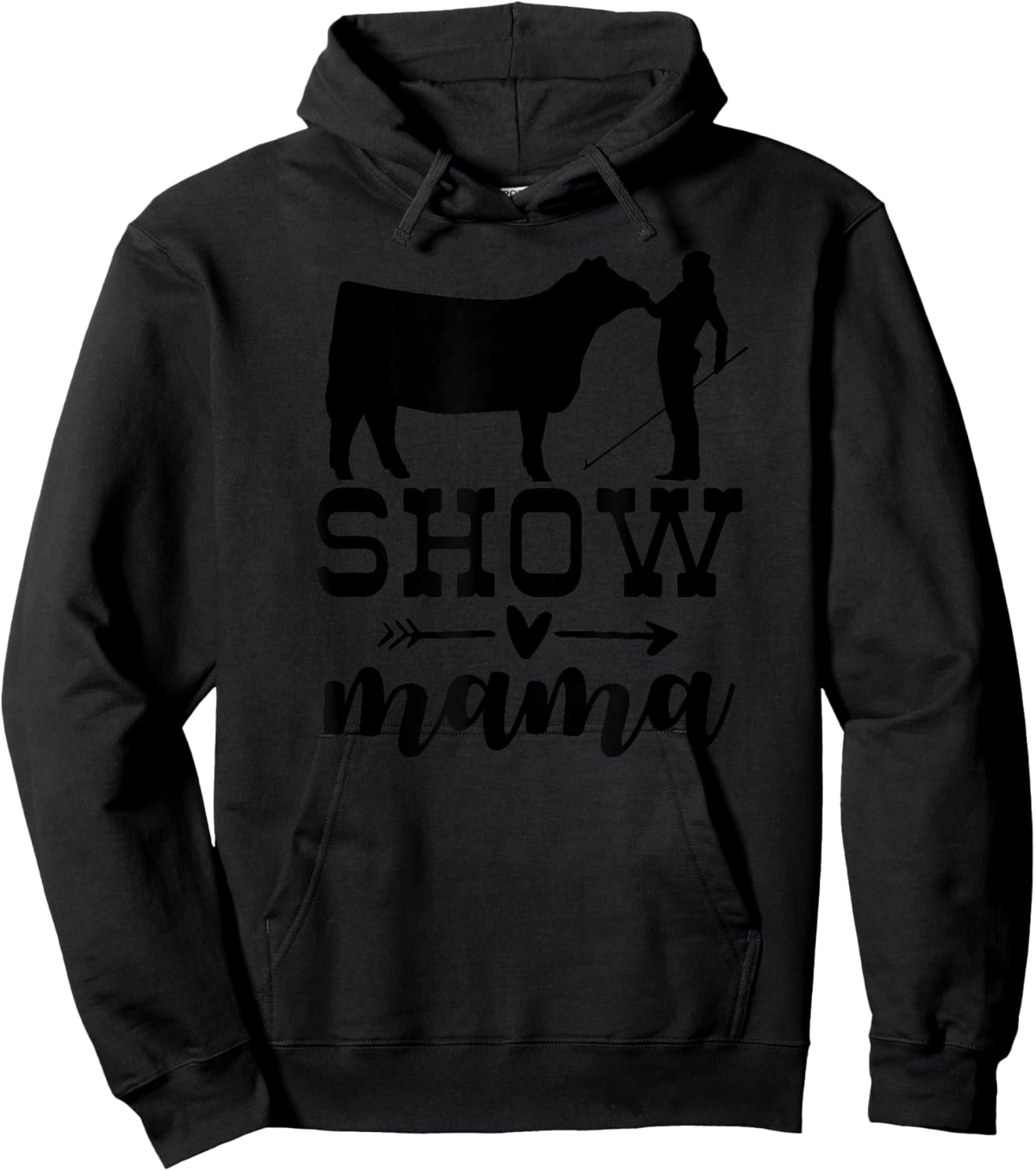 Show Cattle Life Show Cow Mom, Show Beef Mom - Grey, Women's, Small, Short Sleeve, Classic Fit, Cotton 50% Polyester 50% Hoodie - Hoodie | Black