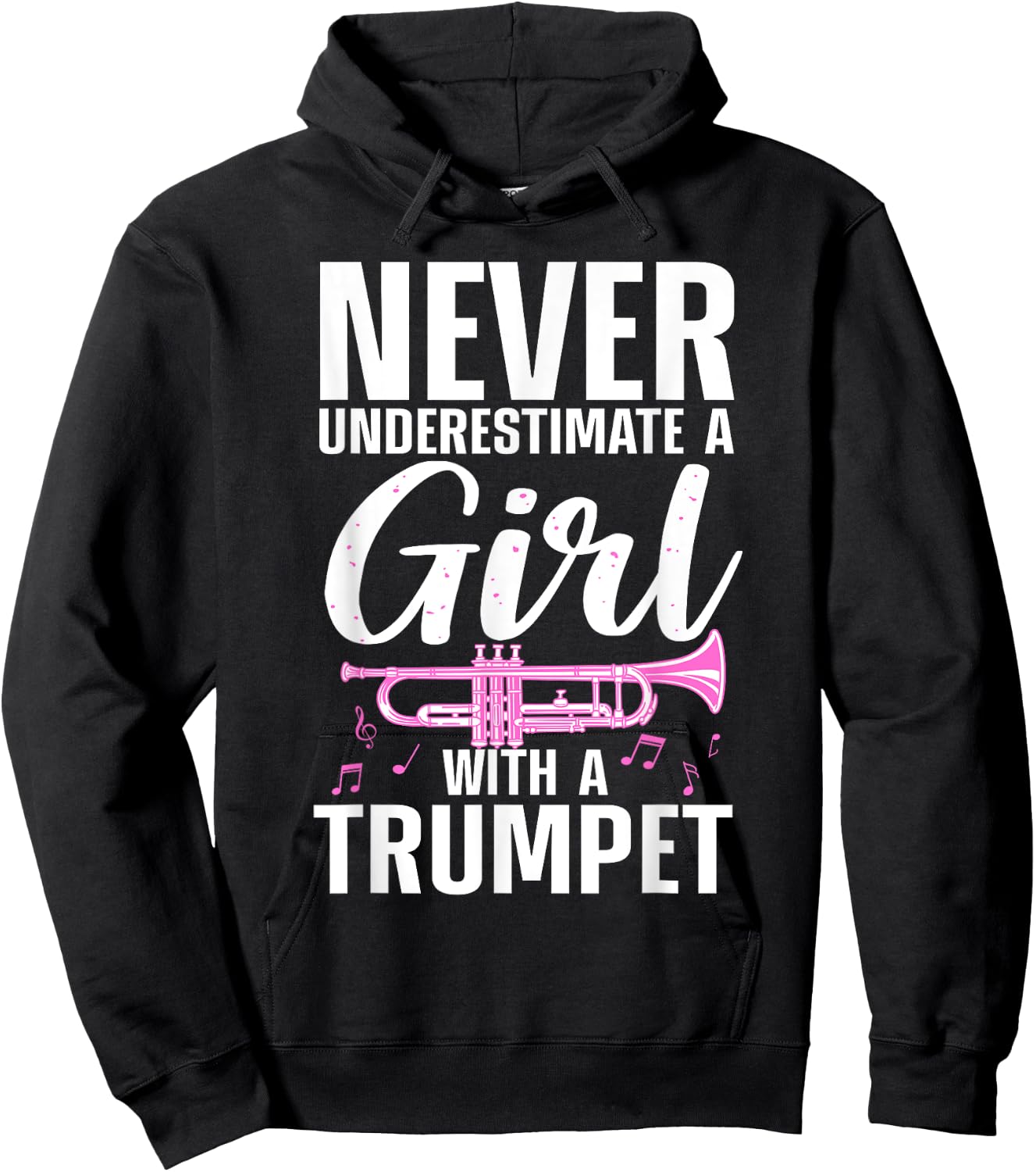 Cool Trumpet Girls Marching Band Trumpet Player Hoodie - Hoodie | Black