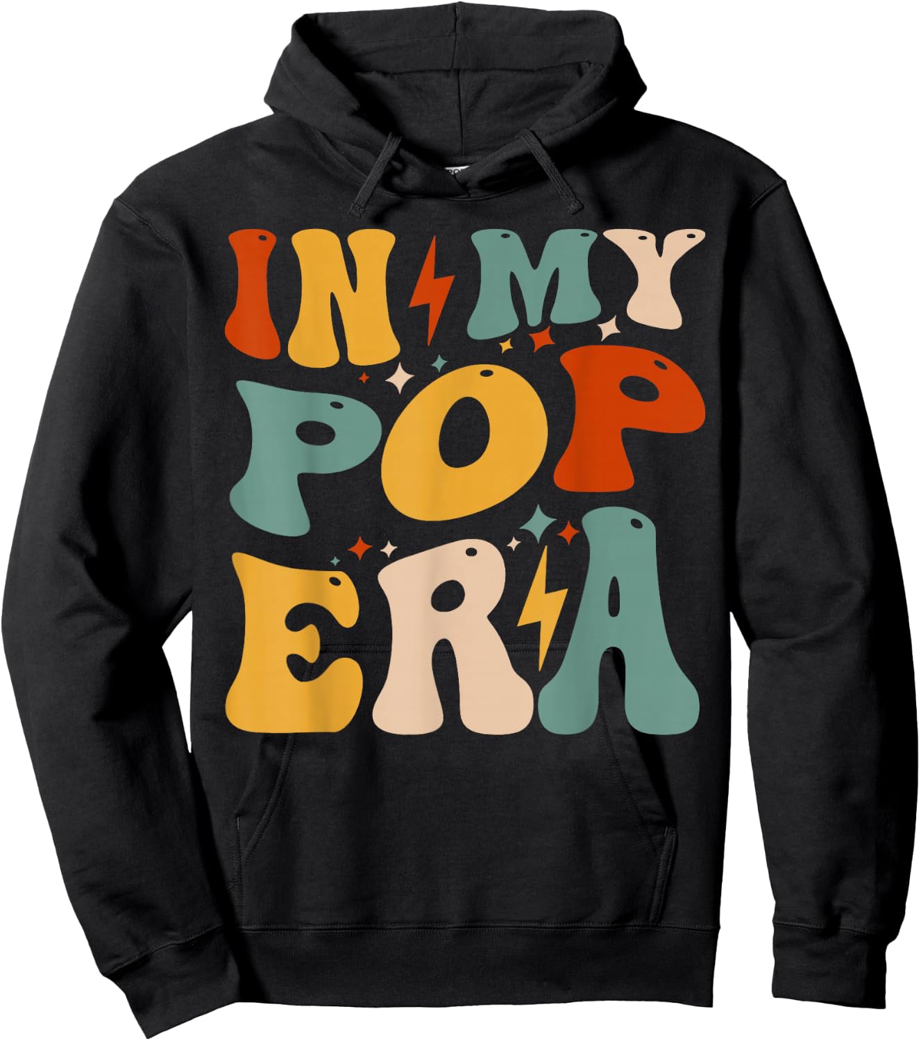 Retro Groovy In My Pop Era Funny Father's Day Hoodie - Hoodie | Black