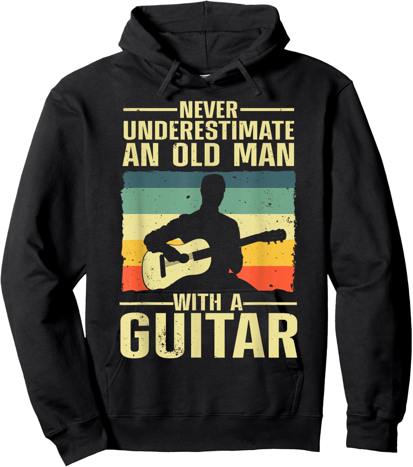 Cool Guitar Design For Grandpa Men Guitar Player Guitarist Hoodie - Hoodie | Black