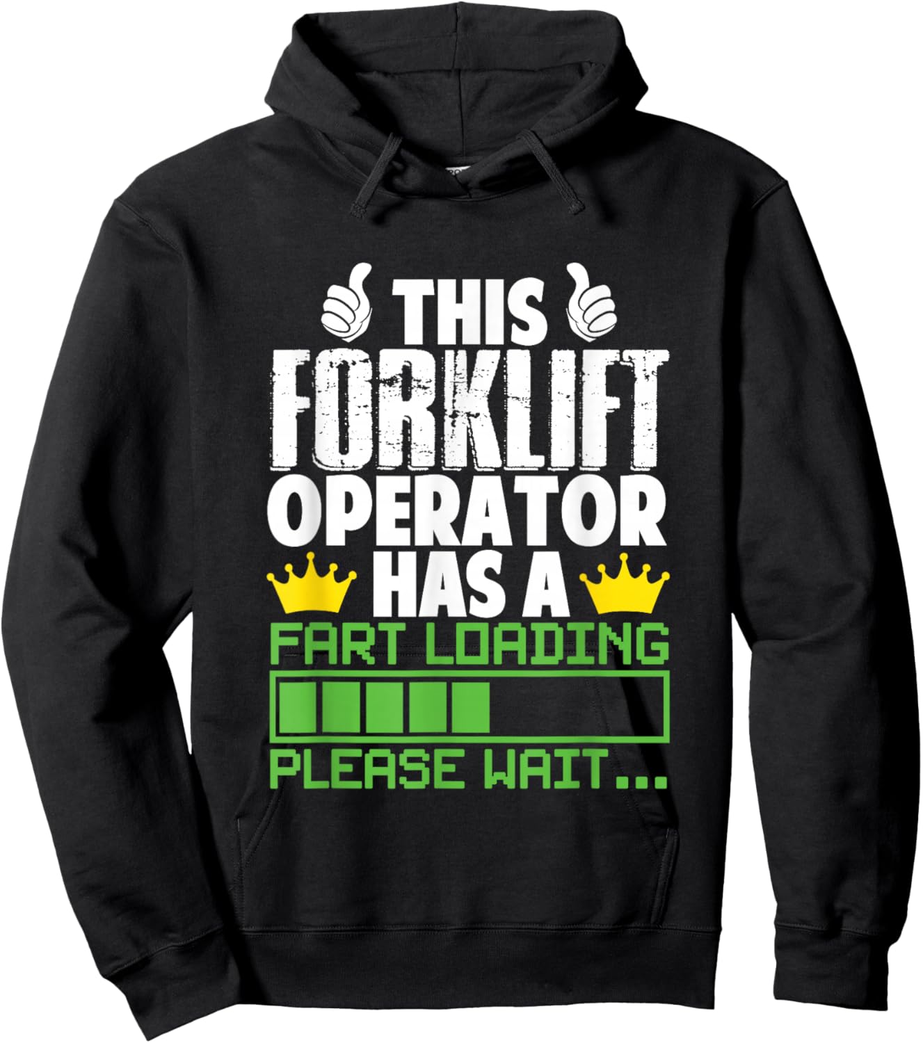 Oddly Specific Apparel -Adults Black Small Humorous Novelty Modern Forklift Operator Fart Loading Funny Ironic Hoodie - Hoodie | Black