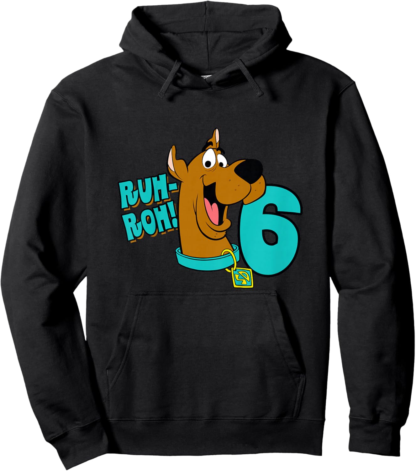 Kids Scooby-Doo 6th Birthday Ruh-Roh! I'm 6! Hoodie - Hoodie | Black
