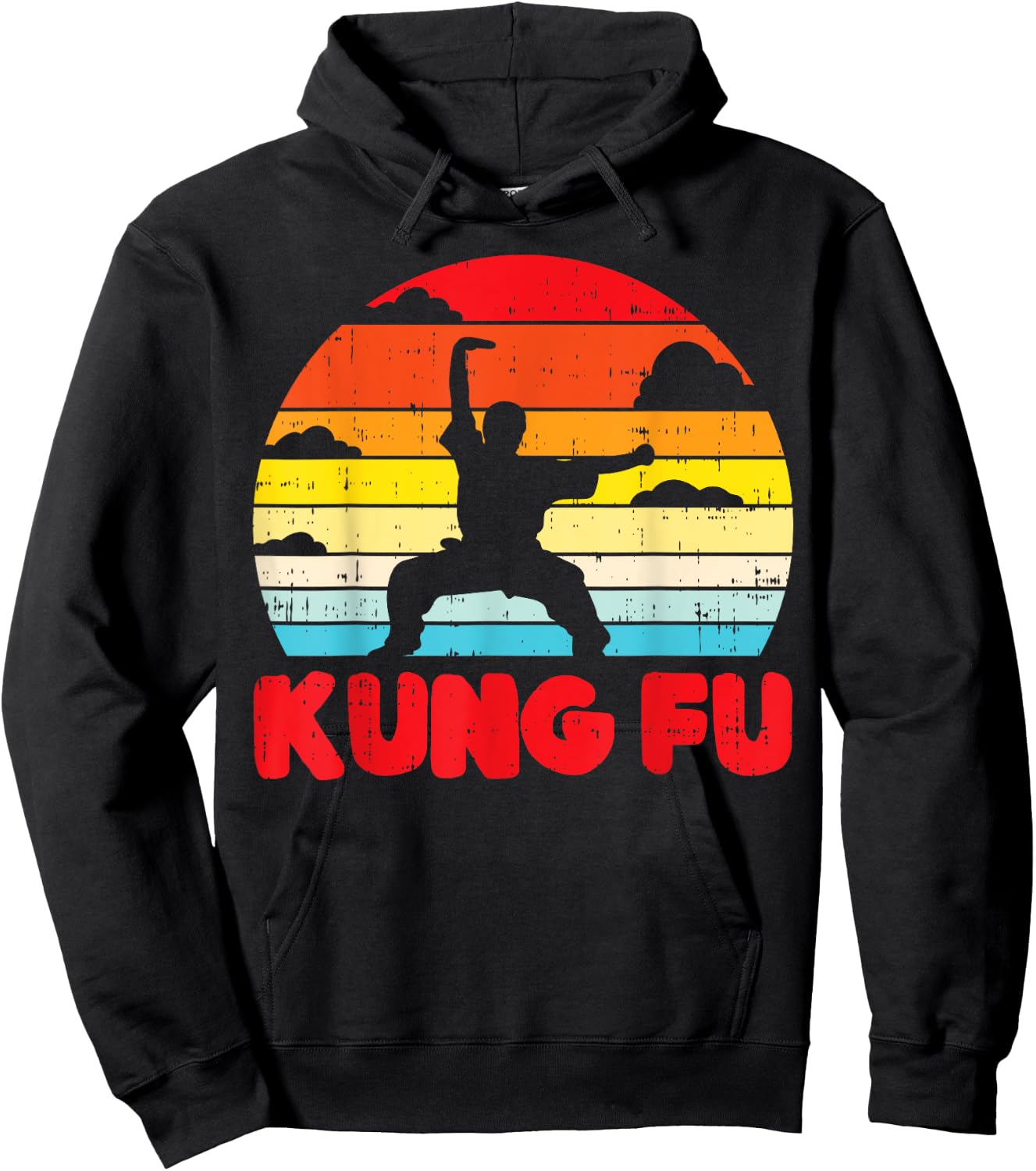 Kung Fu Horse Pose Retro Wushu Chinese Martial Arts Gift Hoodie - Hoodie | Black