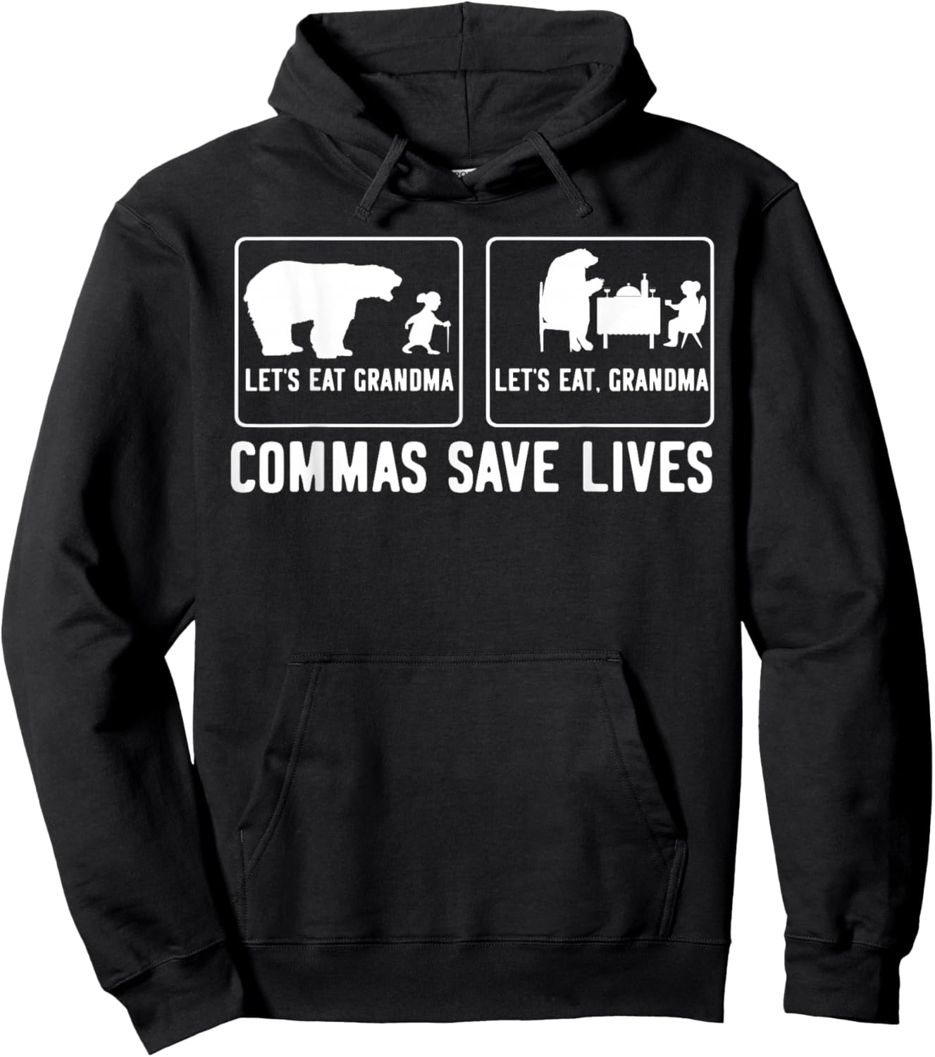 Let's Eat, Grandma Commas Save Lives Hoodie - Hoodie | Black