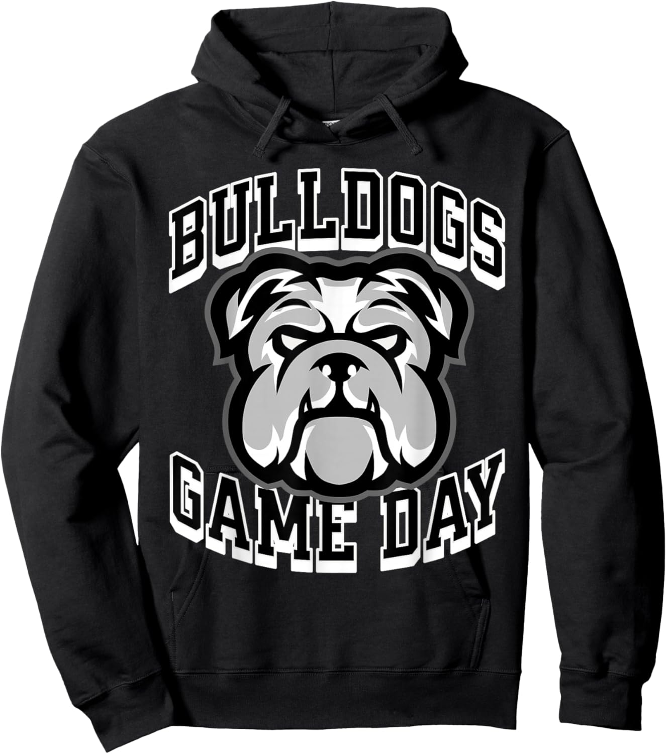 Bulldogs Game Day Sports Baseball Football Print Mom Dad Hoodie - Hoodie | Black
