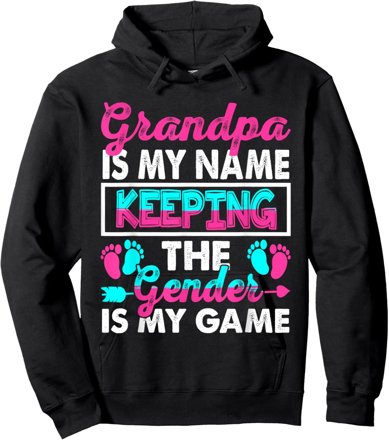Grandpa Is My Name Keeping Gender Is My Game Gender Reveal Hoodie - Hoodie | Black