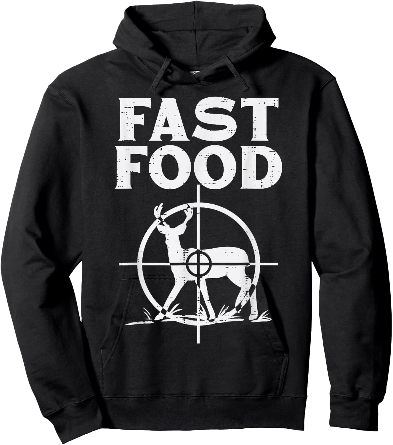 Fast Food Deer Target Funny Shooting Bow Hunting Hunt Dad Hoodie - Hoodie | Black