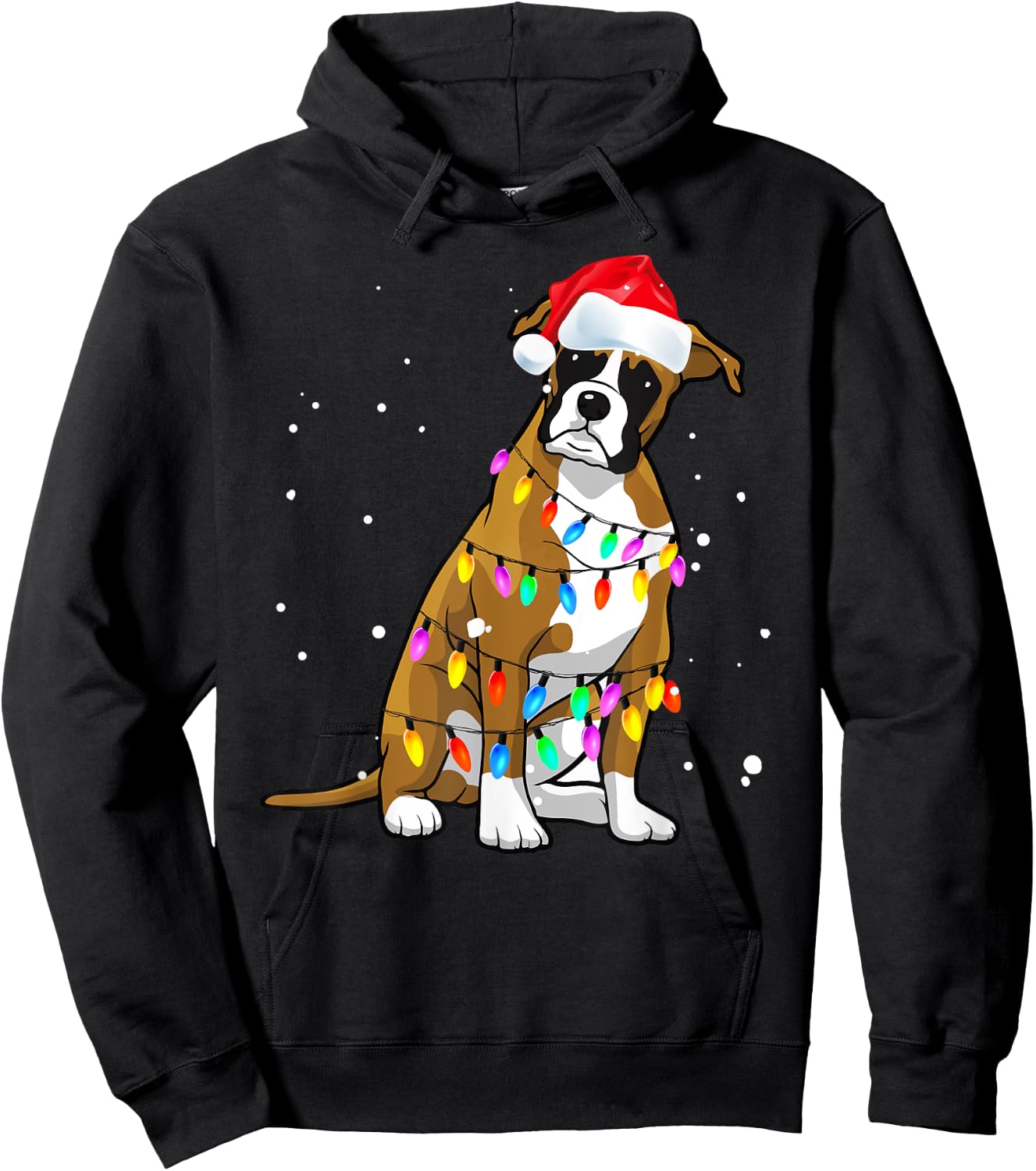 Boxer Christmas Boxer Dog Christmas Shirt Gift Men Women Kids Hoodie - Hoodie | Black