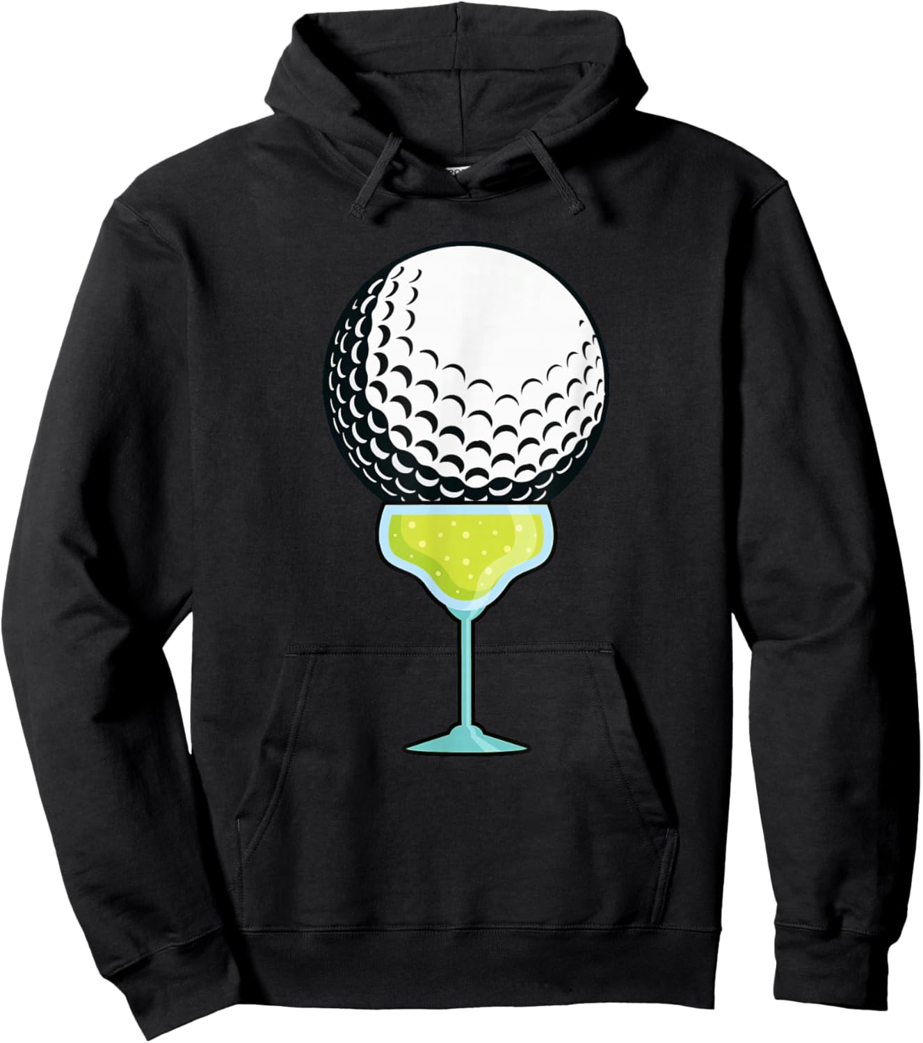 Funny Golf Ball on a Margarita Cocktail Golfer Golf Fan Hoodie - Hoodie | Black