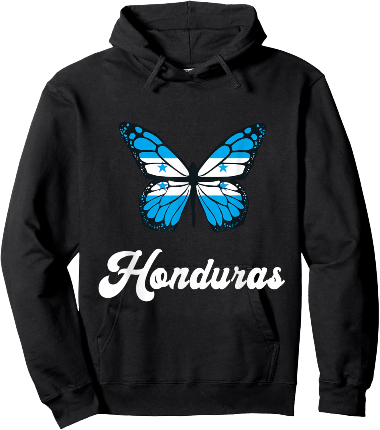 Honduras Flag Proud Butterfly Central America Honduran Roots Hoodie - Hoodie | Black