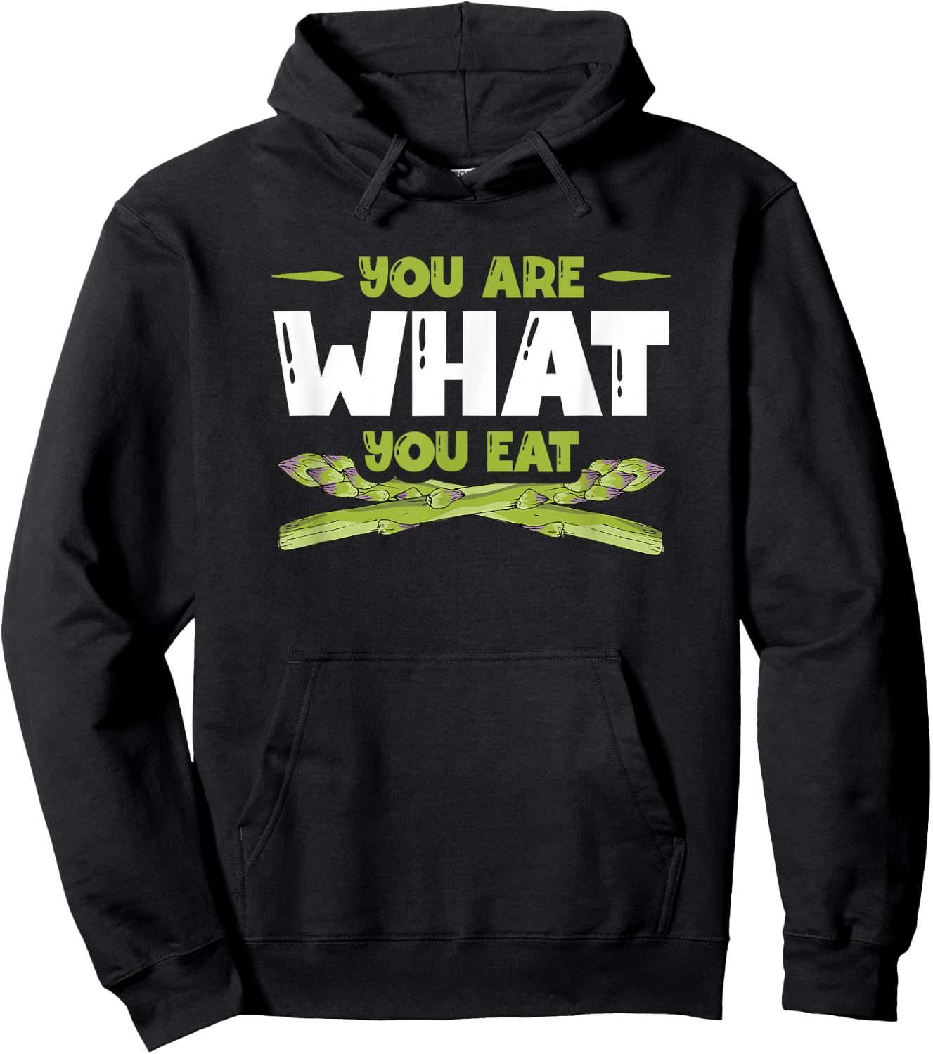 You Are What You Eat Vegetable Vegan Lover Asparagus Hoodie - Hoodie | Black