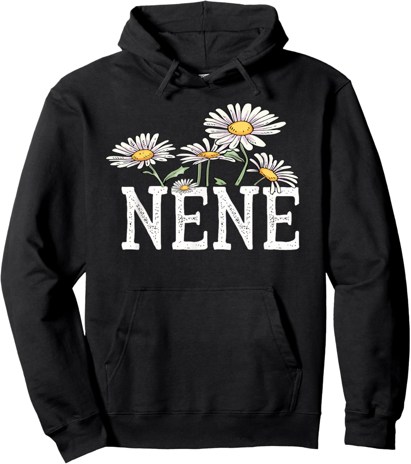 Nene Floral Chamomile Design Mother's Day Gifts Nene Hoodie - Hoodie | Black
