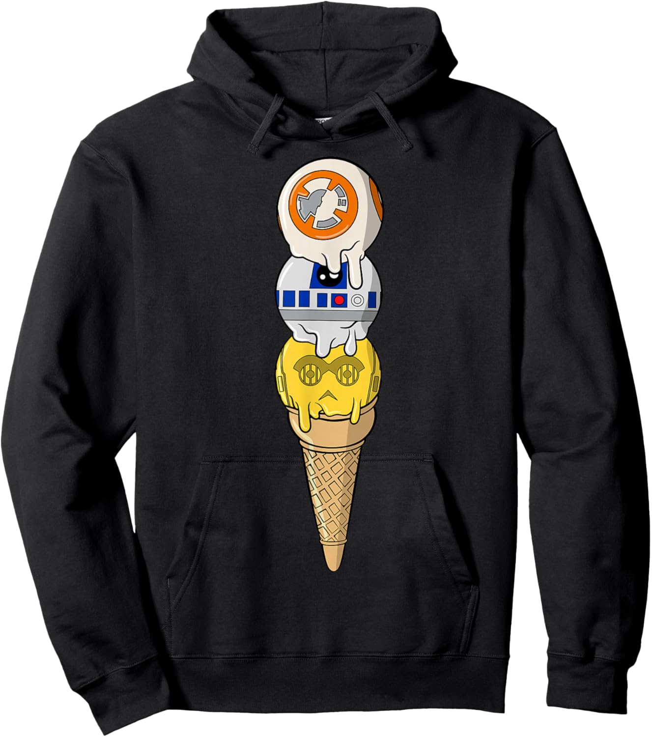 Star Wars Classic BB-8 R2-D2 & C-3PO Ice-Cream Scoops Hoodie - Hoodie | Black