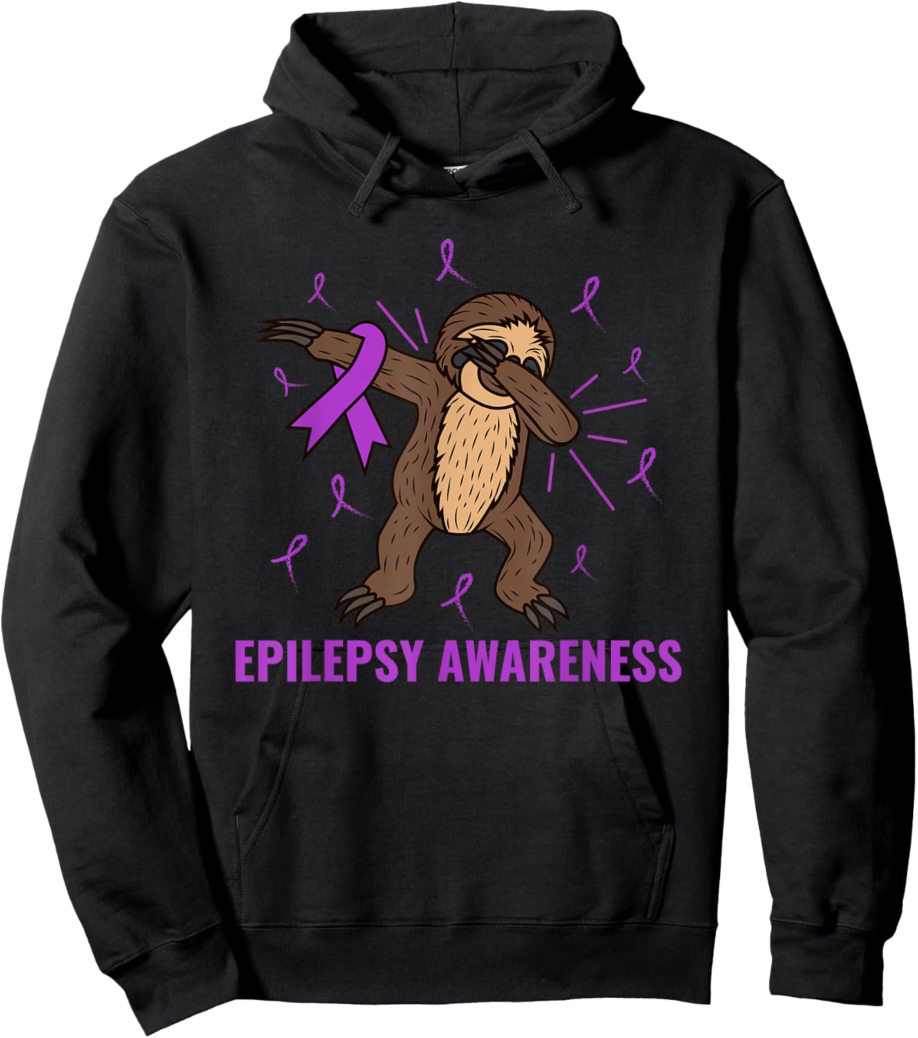 Epilepsy Awareness Month Sloth Advocate Epileptic Dabbing Hoodie - Hoodie | Black