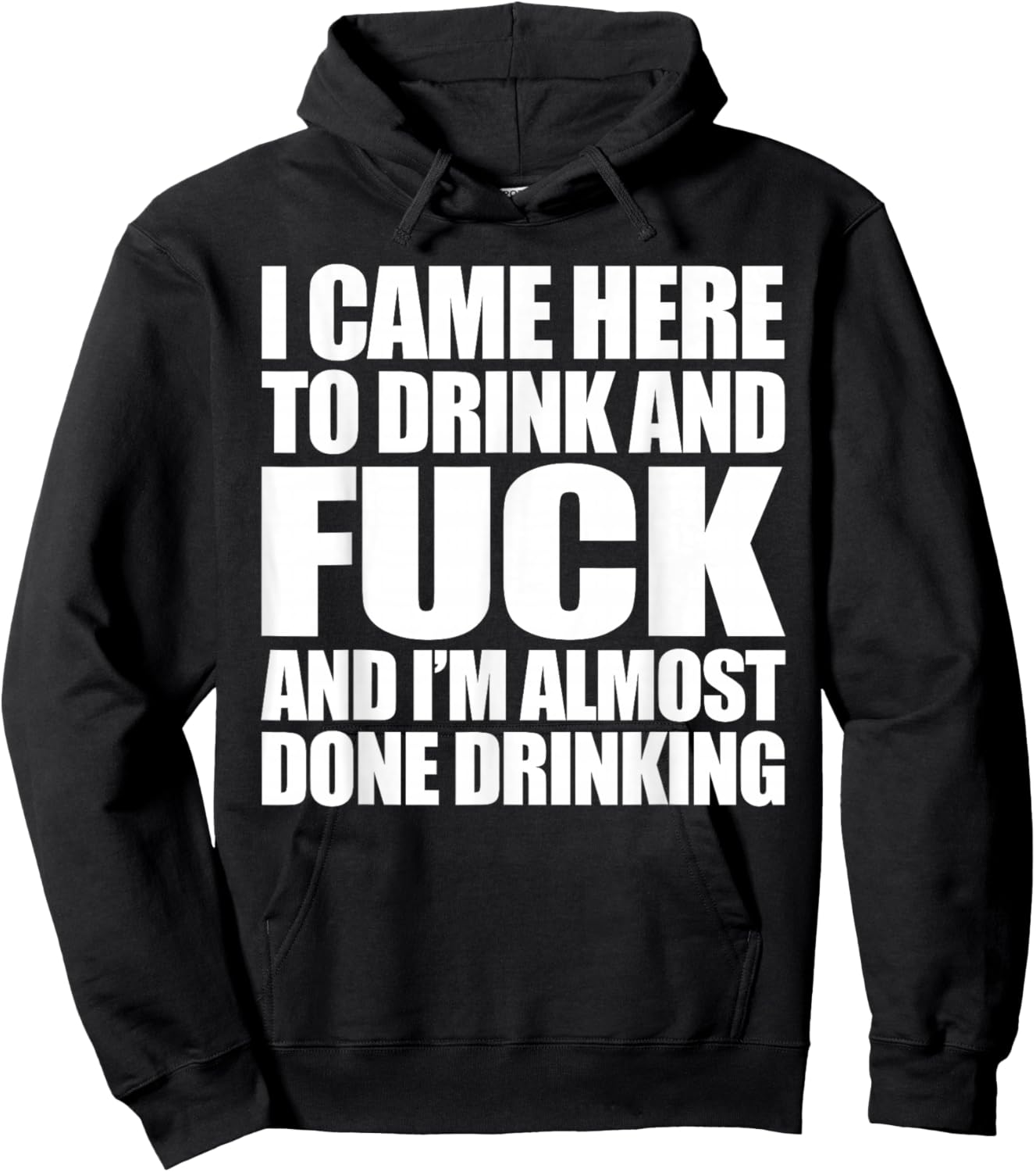 I Came Here To Drink And Fuck And I'm Almost Done Drinking Hoodie - Hoodie | Black