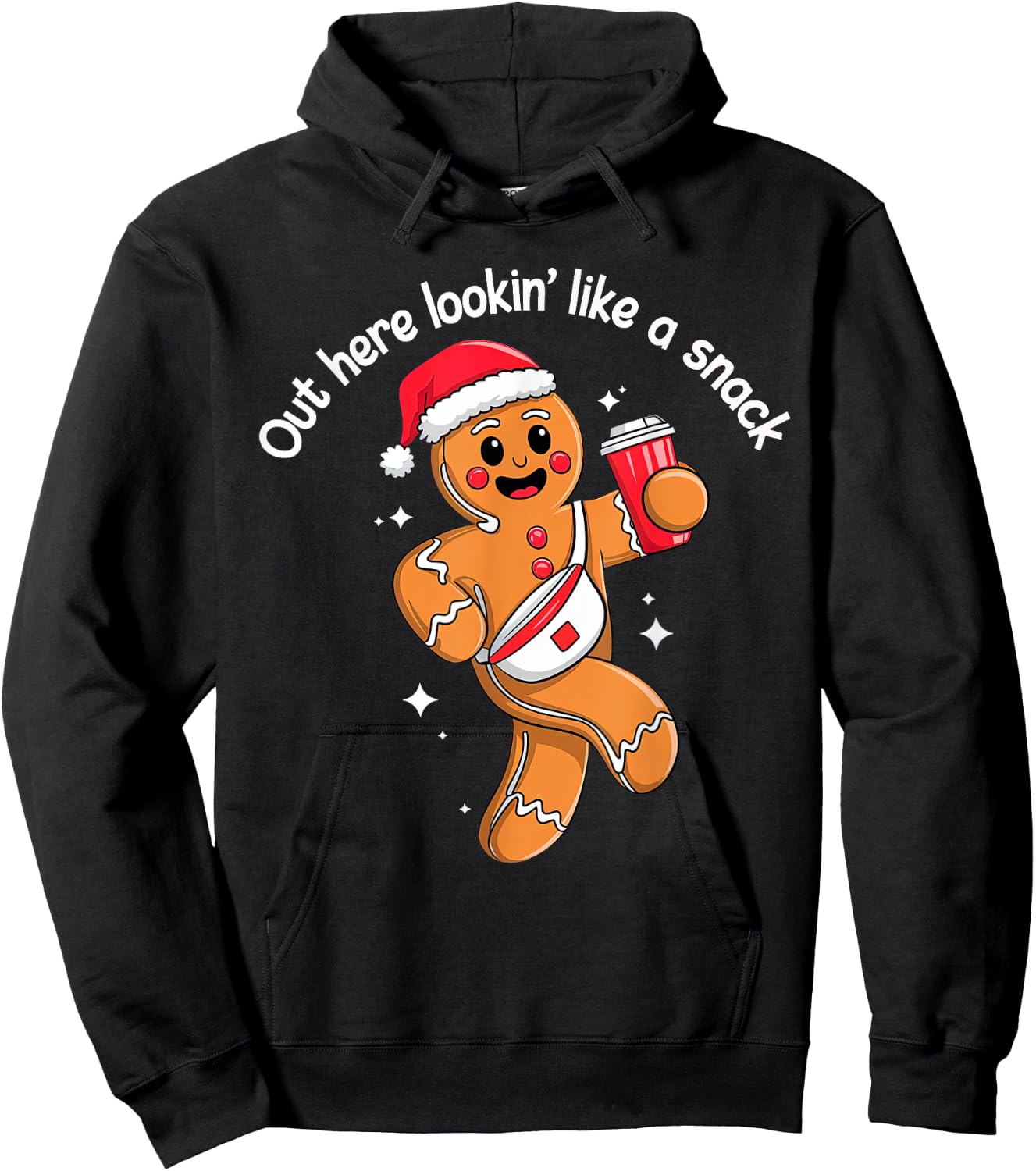 Out Here Looking Like A Snack Funny BouJee Xmas Gingerbread Hoodie - Hoodie | Black