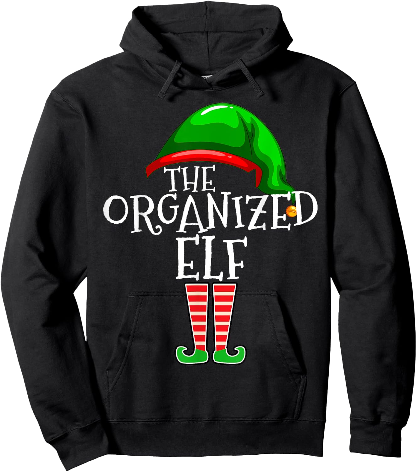 Organized Elf Group Matching Family Christmas Hoodie - Hoodie | Black