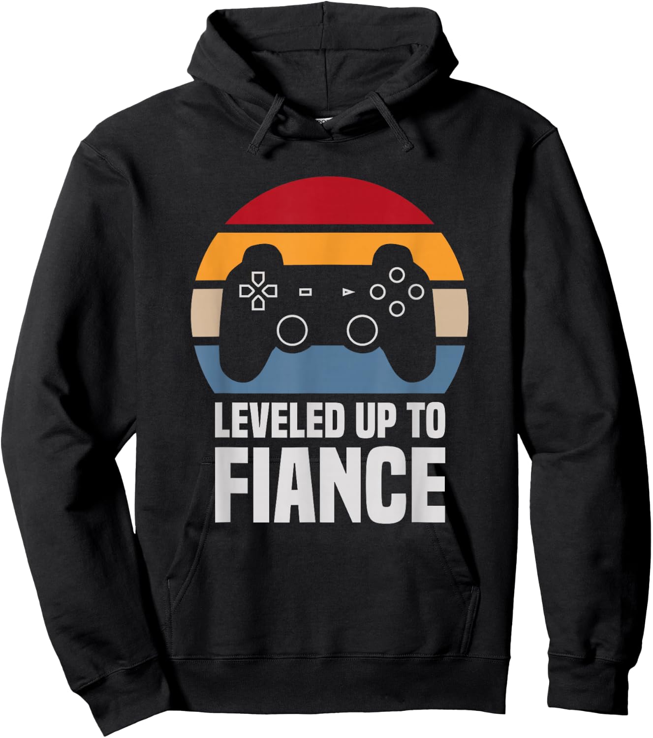 Leveled Up To Fiance Gifts Newly Engaged Couple Hoodie - Hoodie | Black