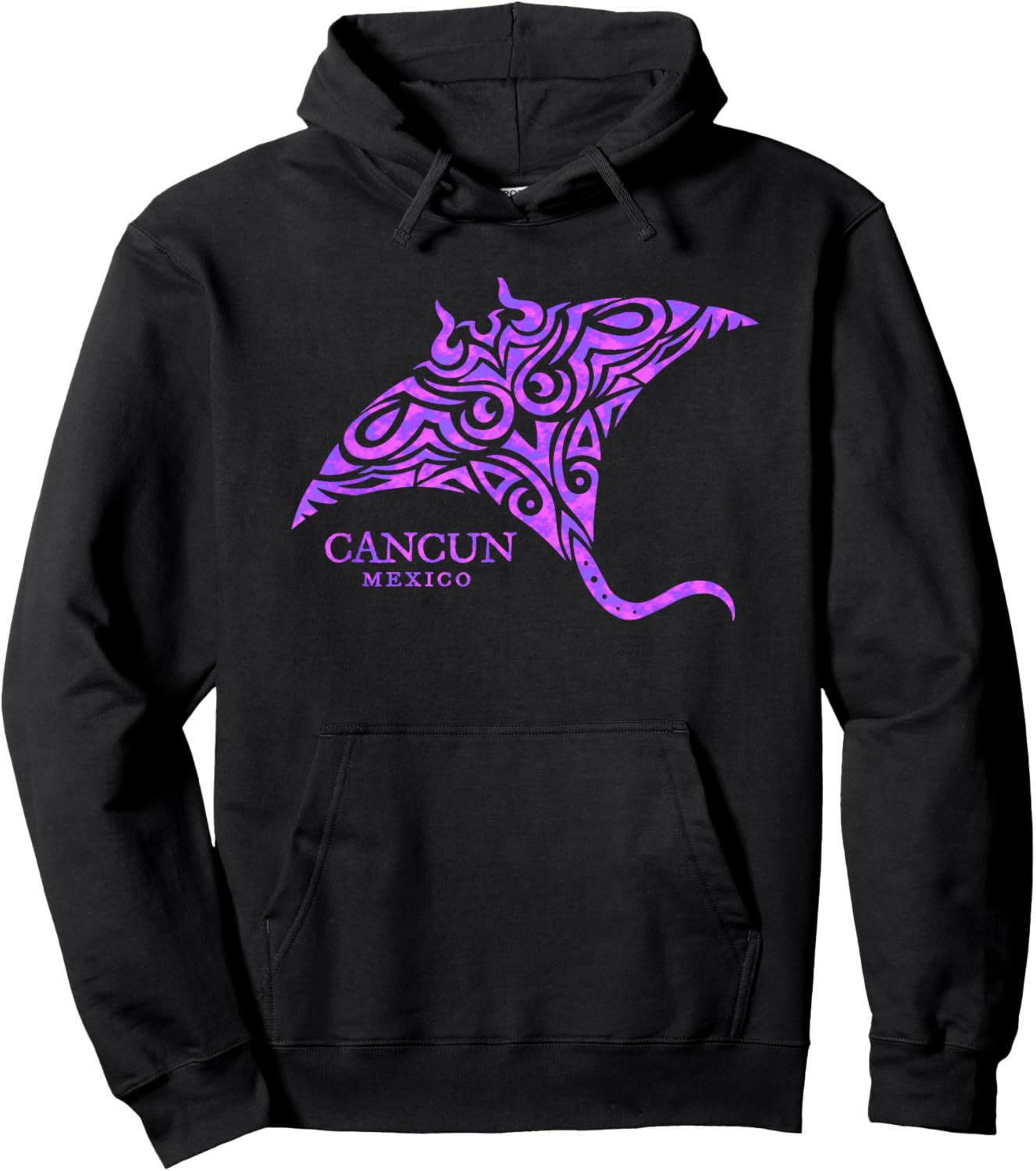 Retro Cancun Mexico Souvenir Colorful Stingray Girls Hoodie - Hoodie | Black