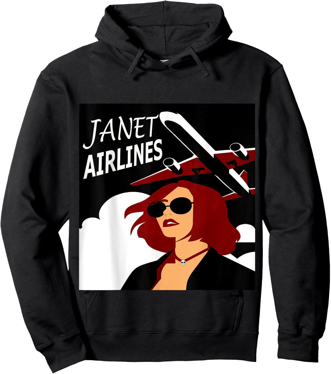 Alien Area 51 Nevada Janet Airlines Shirt Top Hoodie - Hoodie | Black