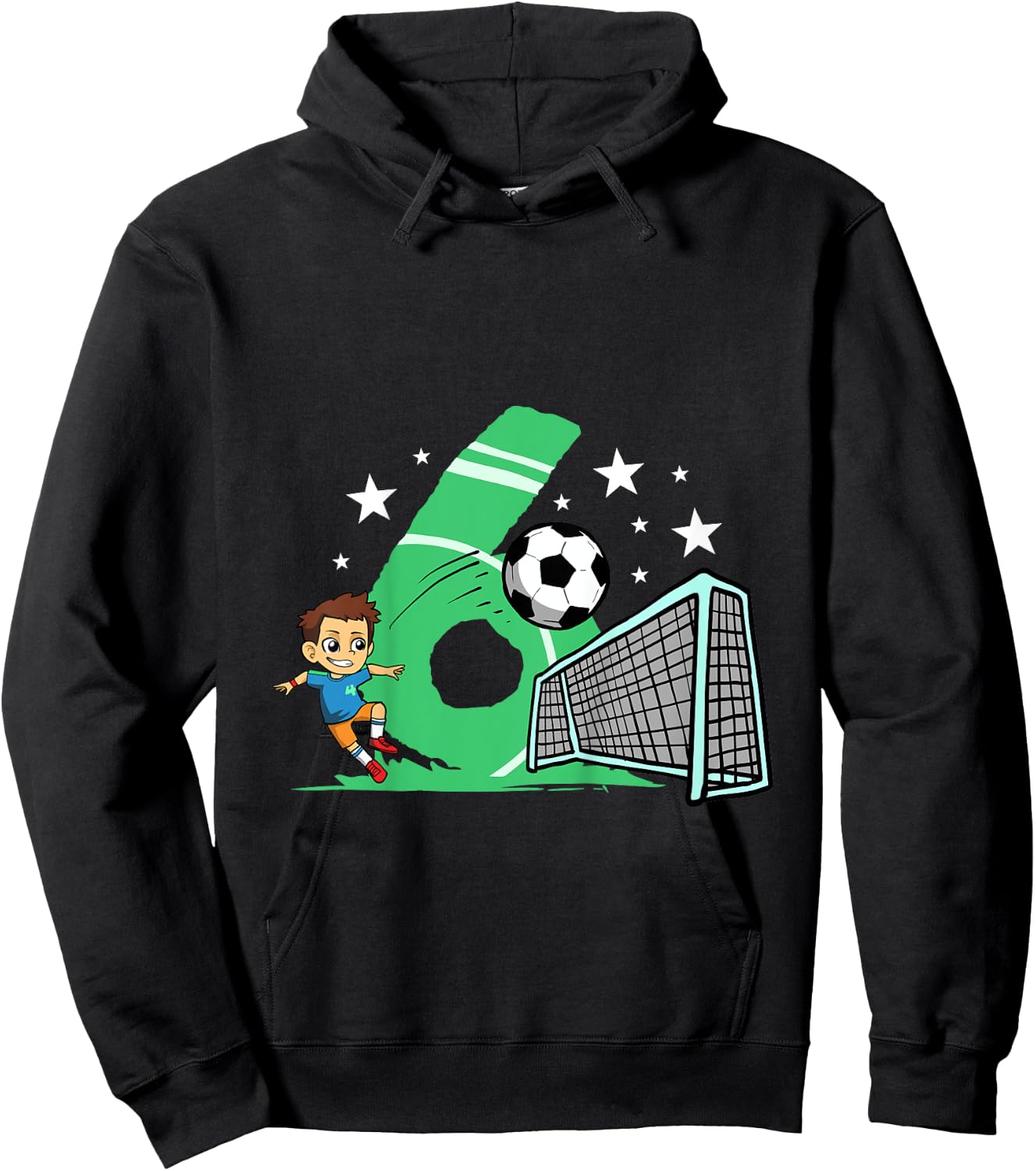 6th Birthday Football Shirt Gift 6 Years Football Player Hoodie - Hoodie | Black