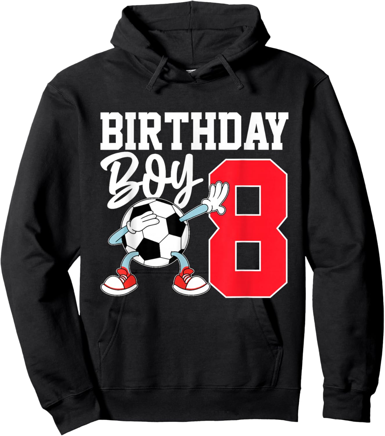 8th Birthday Shirt for Boys Football Soccer Eight Year 8 Old Hoodie - Hoodie | Black