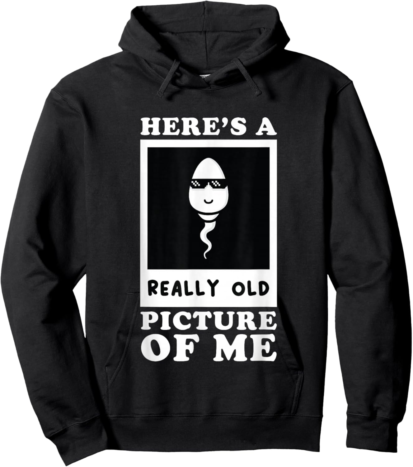 Here's A Really Old Picture Of Me Funny Middle Aged Old Man Hoodie - Hoodie | Black