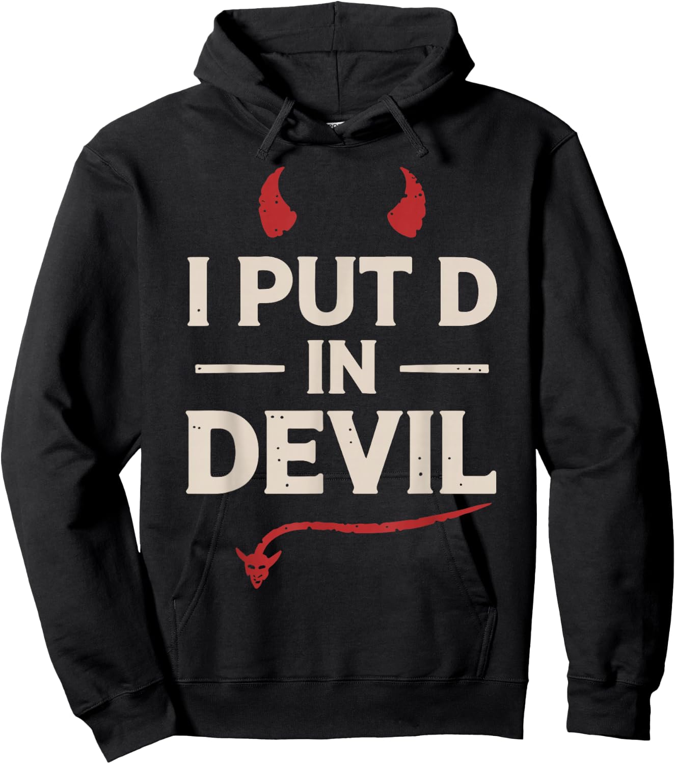 I Put D In Devil Funny Halloween Matching Couple Costume Hoodie - Hoodie | Black