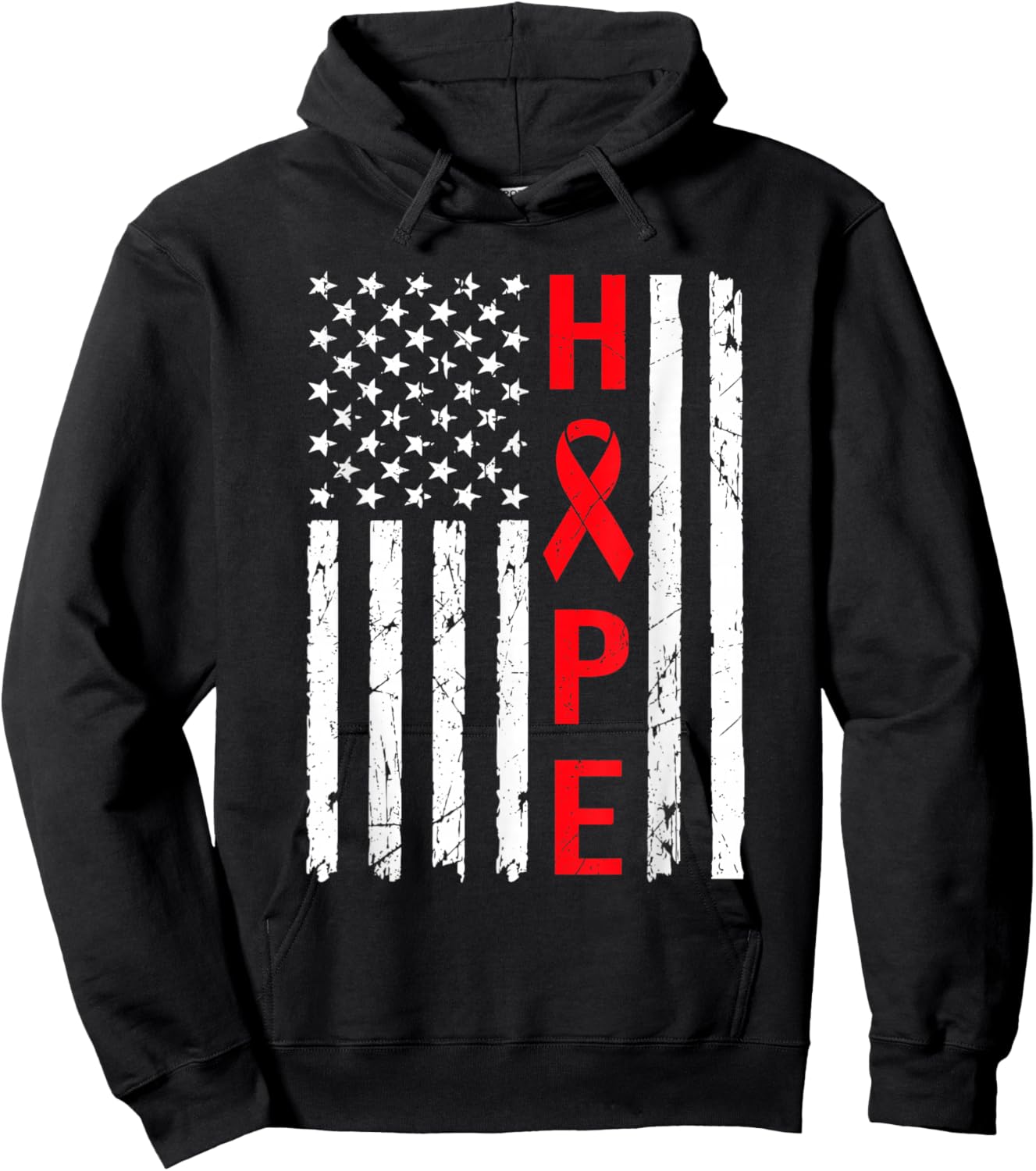 Hope Aids Flag Red Ribbon World Aids Day Hiv Aids Awareness Hoodie - Hoodie | Black