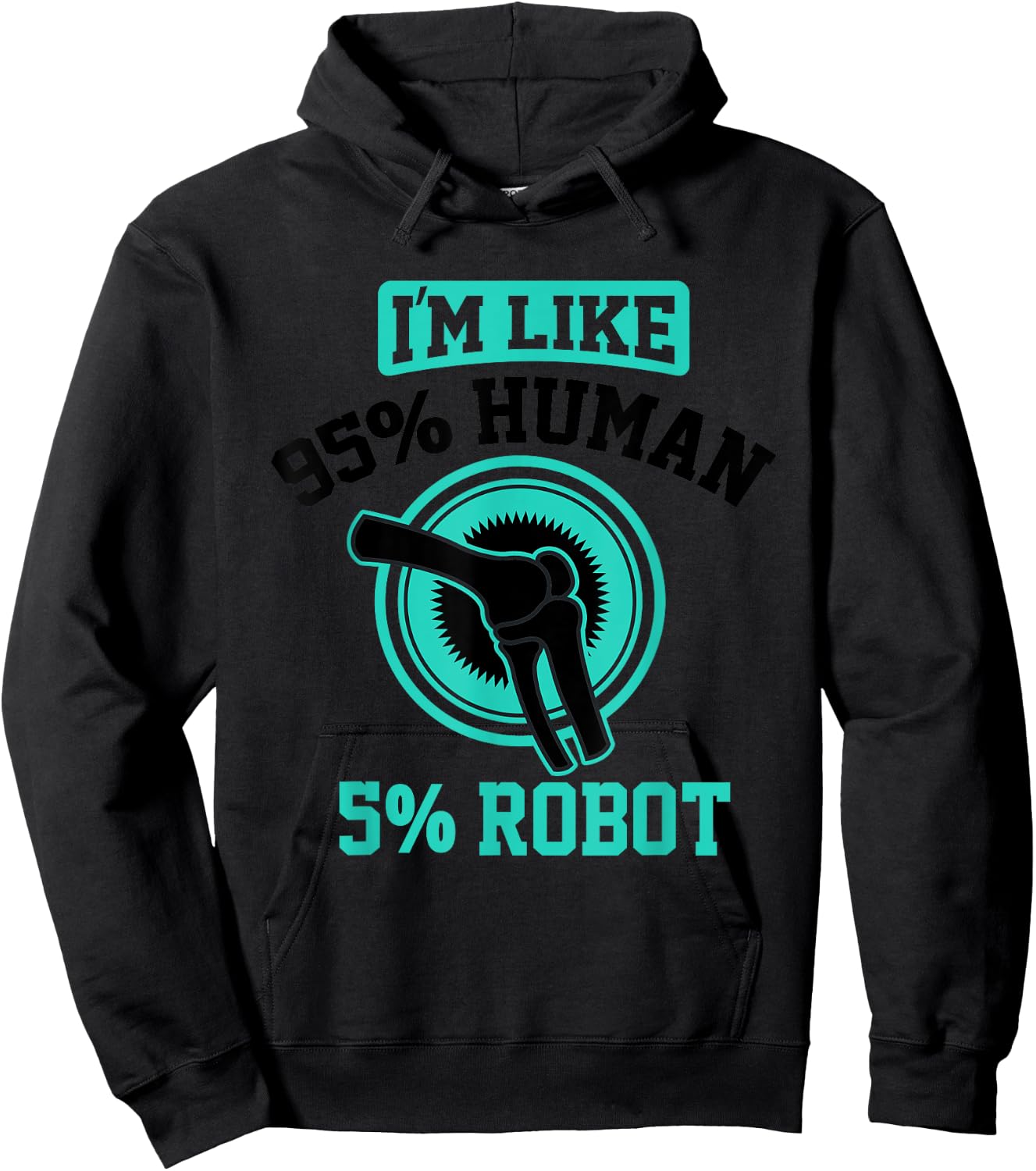Funny Titanium Knee Replacement Bionic Surgery Get Well Gift Hoodie - Hoodie | Black