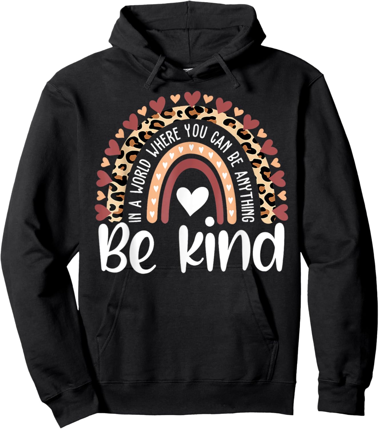 Unity Day Orange Anti Bullying Leopard Rainbow Kids Girls Hoodie - Hoodie | Black