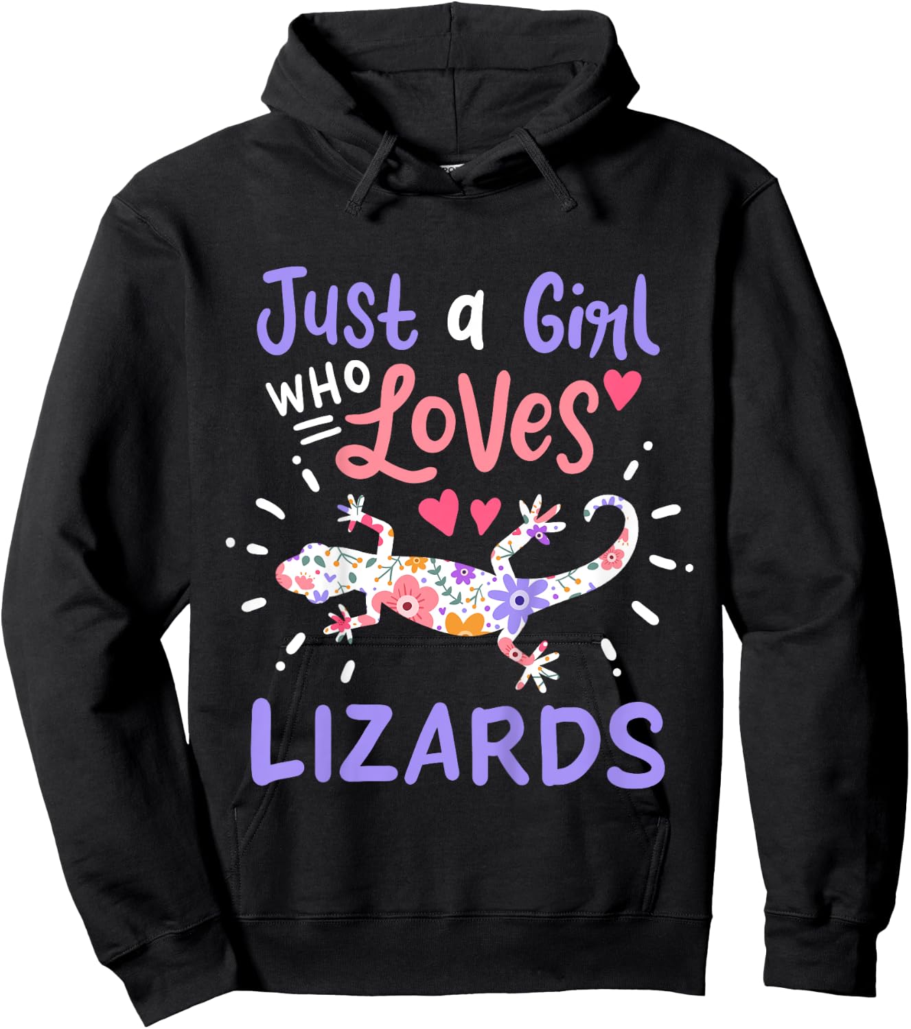 Lizard Just A Girl Lizards Gift Hoodie - Hoodie | Black
