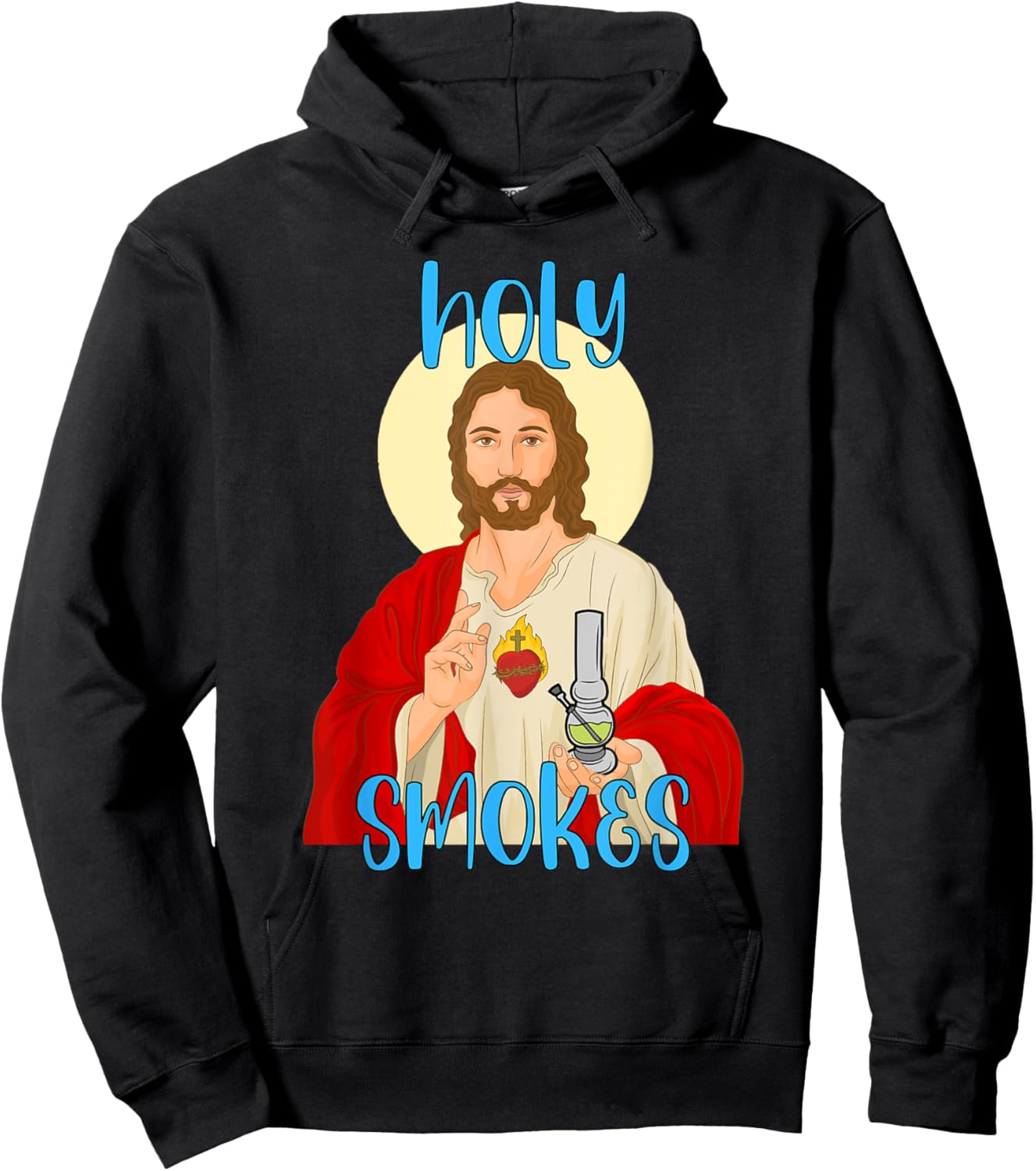 Holy Smokes Funny Jesus Apparel Weed 420 Merch Hoodie - Hoodie | Black
