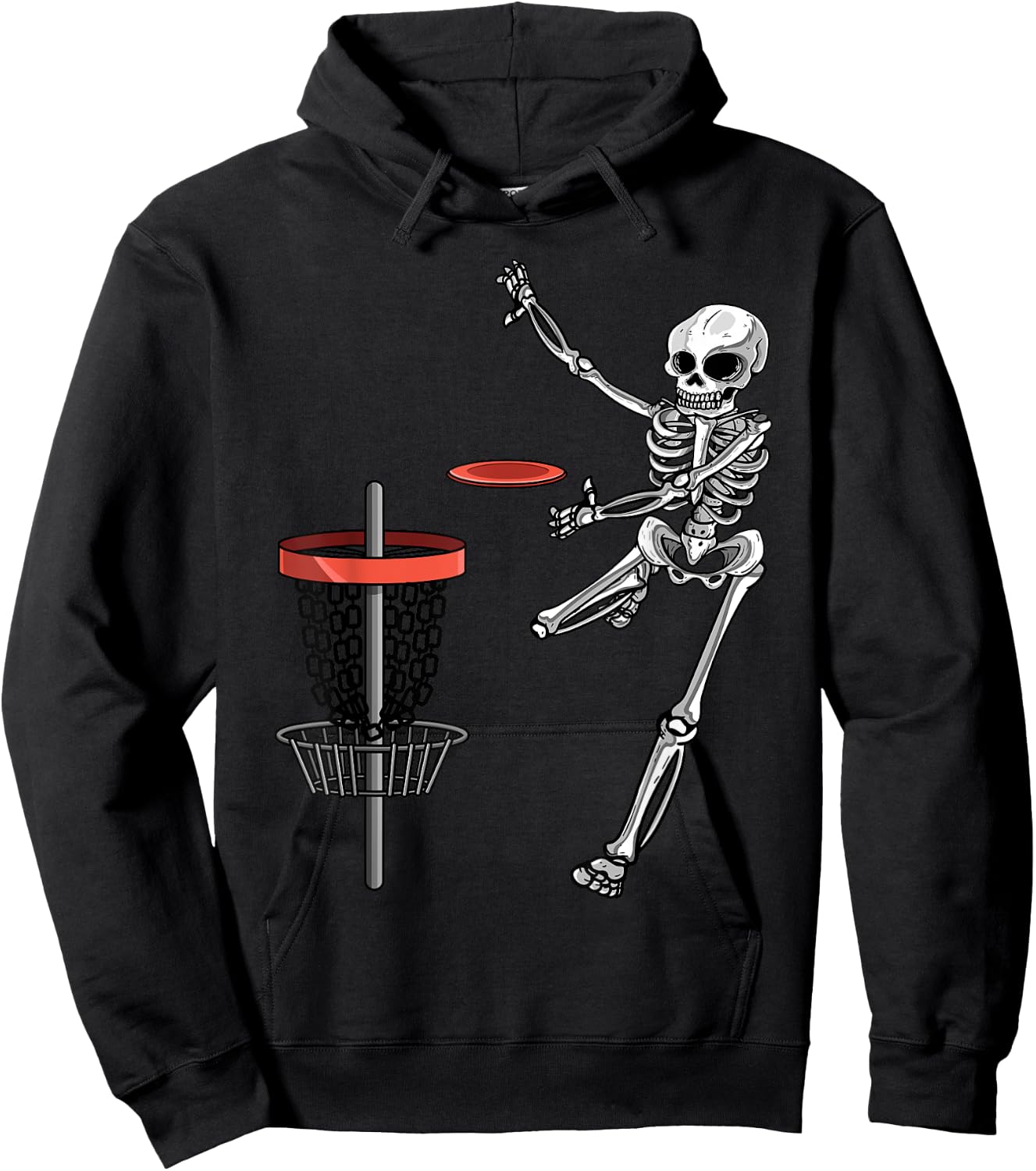 Skeleton Flying Disc Golf Halloween Frisbee Easy DIY Costume Hoodie - Hoodie | Black