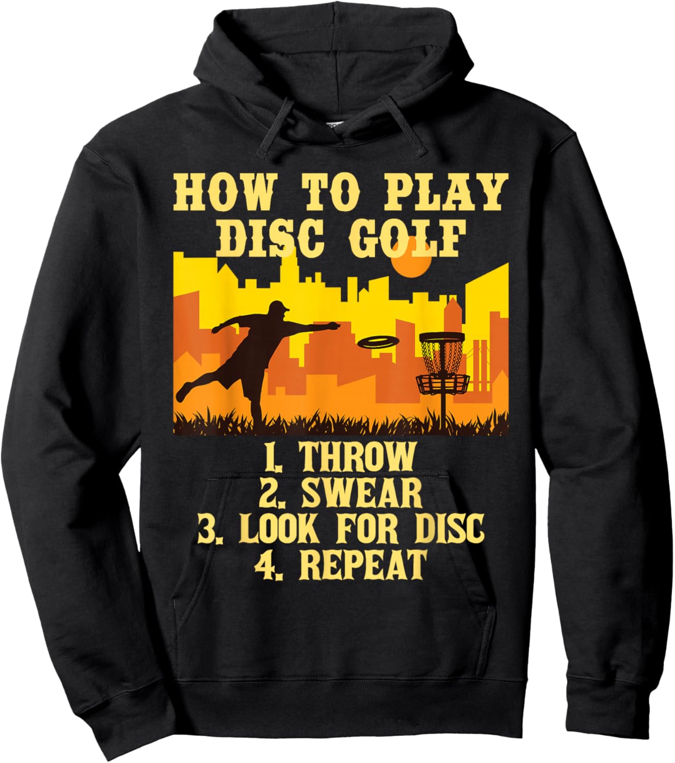 How to Play - Disc Golf Player Flying Disc Golfer Hoodie - Hoodie | Black