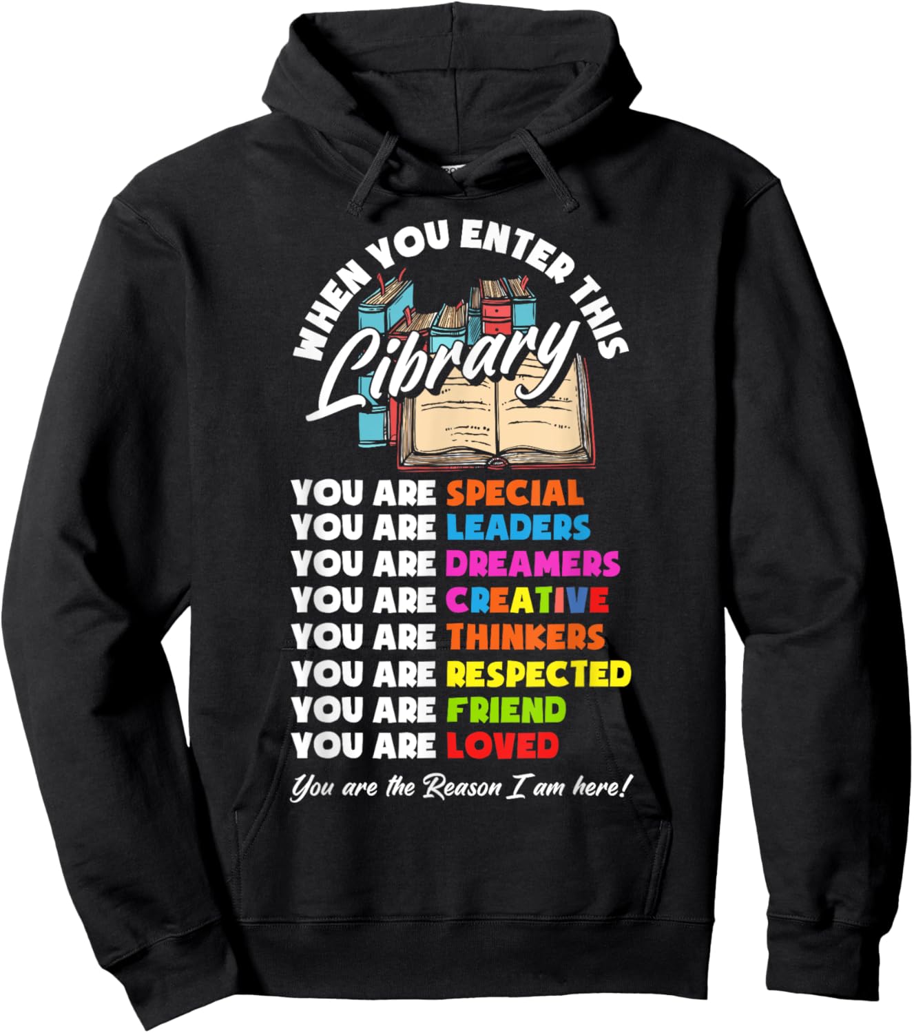When You Enter This Library Funny Librarian Book Lover Gift Hoodie - Hoodie | Black