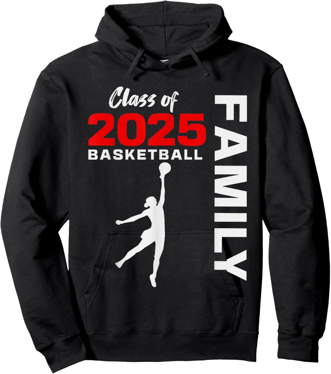 Basketball Senior Matching Class of 2025 Senior Basketball Hoodie - Hoodie | Black