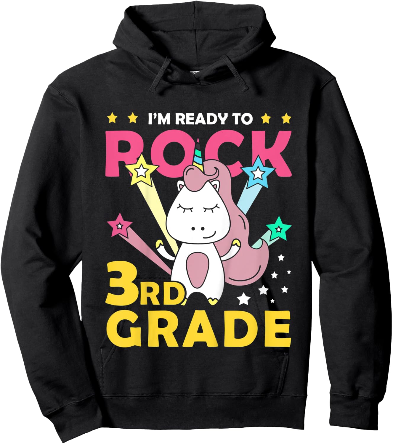 Kids I'm Ready Crush 3rd Grade Shirt Cute Unicorn Hoodie - Hoodie | Black